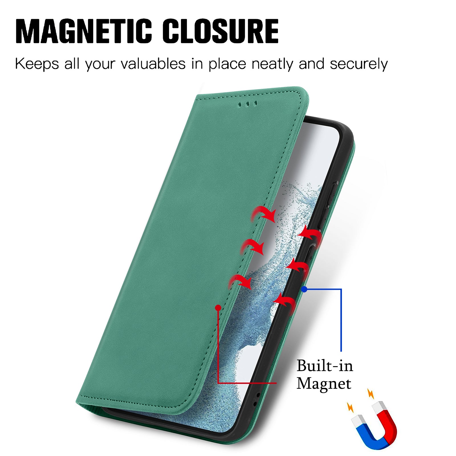 Card Slots Phone Stand Case for Samsung Galaxy S23 Skin-Touch Feeling PU Leather Phone Shell