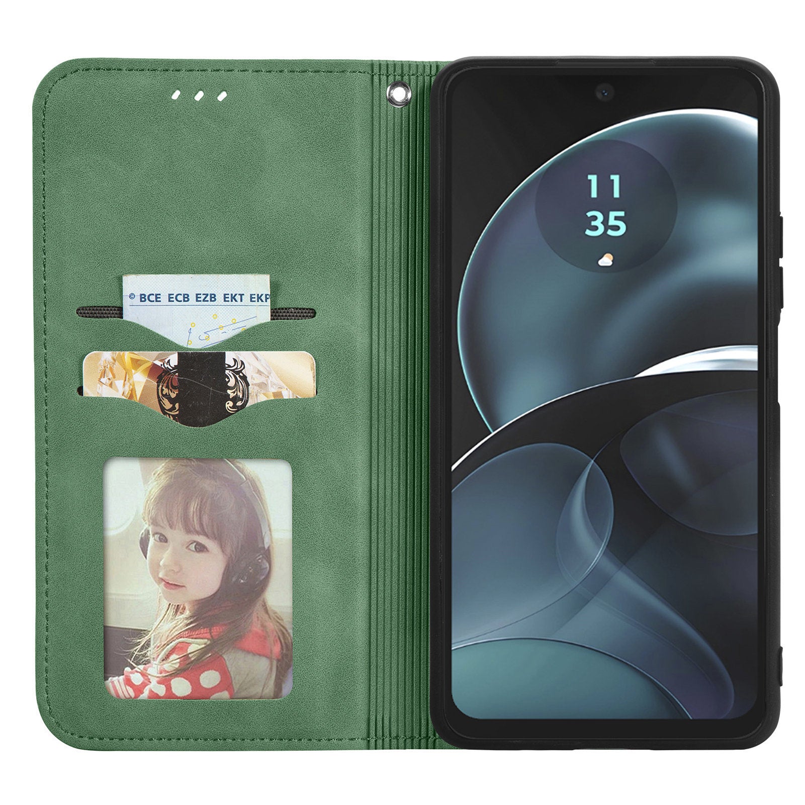 For Motorola Moto G14 4G Case Leather Card Slots Magnetic Closure Phone Cover