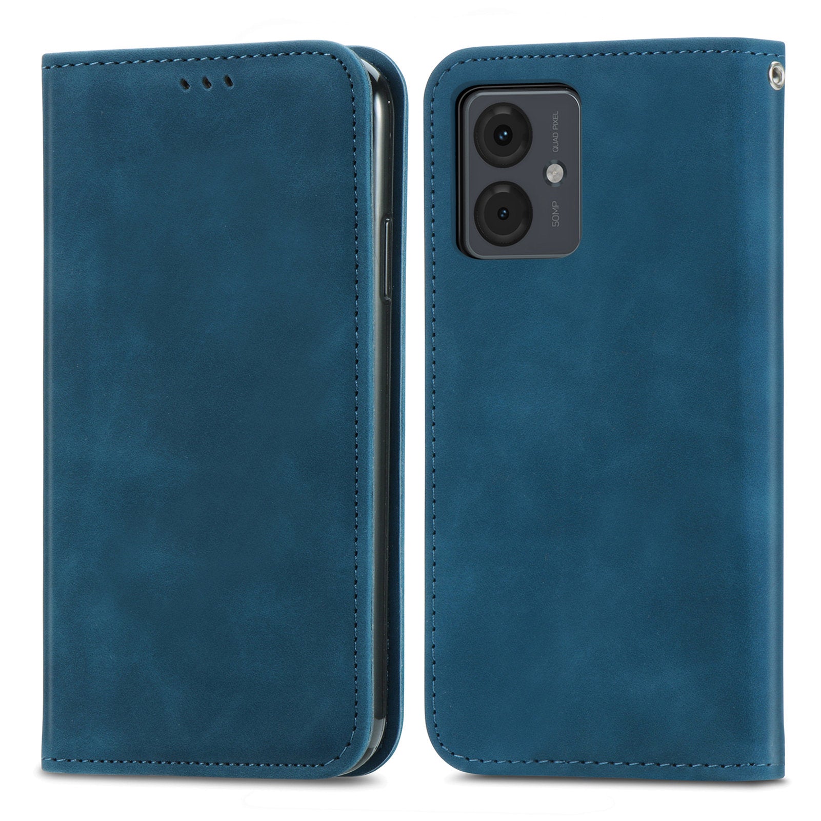 For Motorola Moto G14 4G Case Leather Card Slots Magnetic Closure Phone Cover