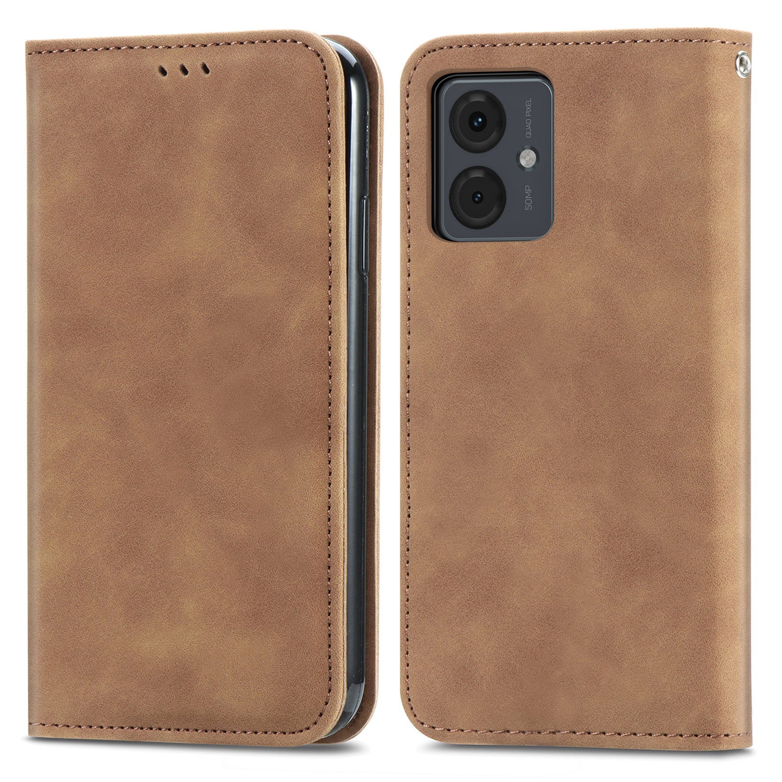 For Motorola Moto G14 4G Case Leather Card Slots Magnetic Closure Phone Cover