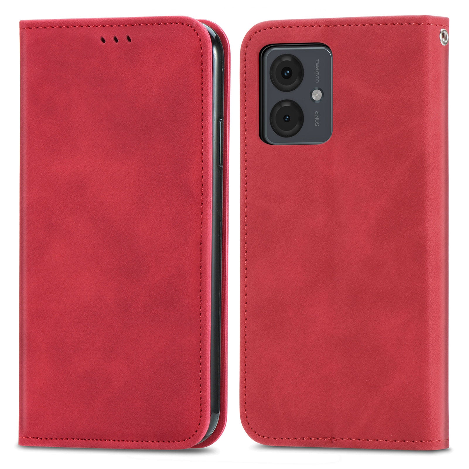 For Motorola Moto G14 4G Case Leather Card Slots Magnetic Closure Phone Cover