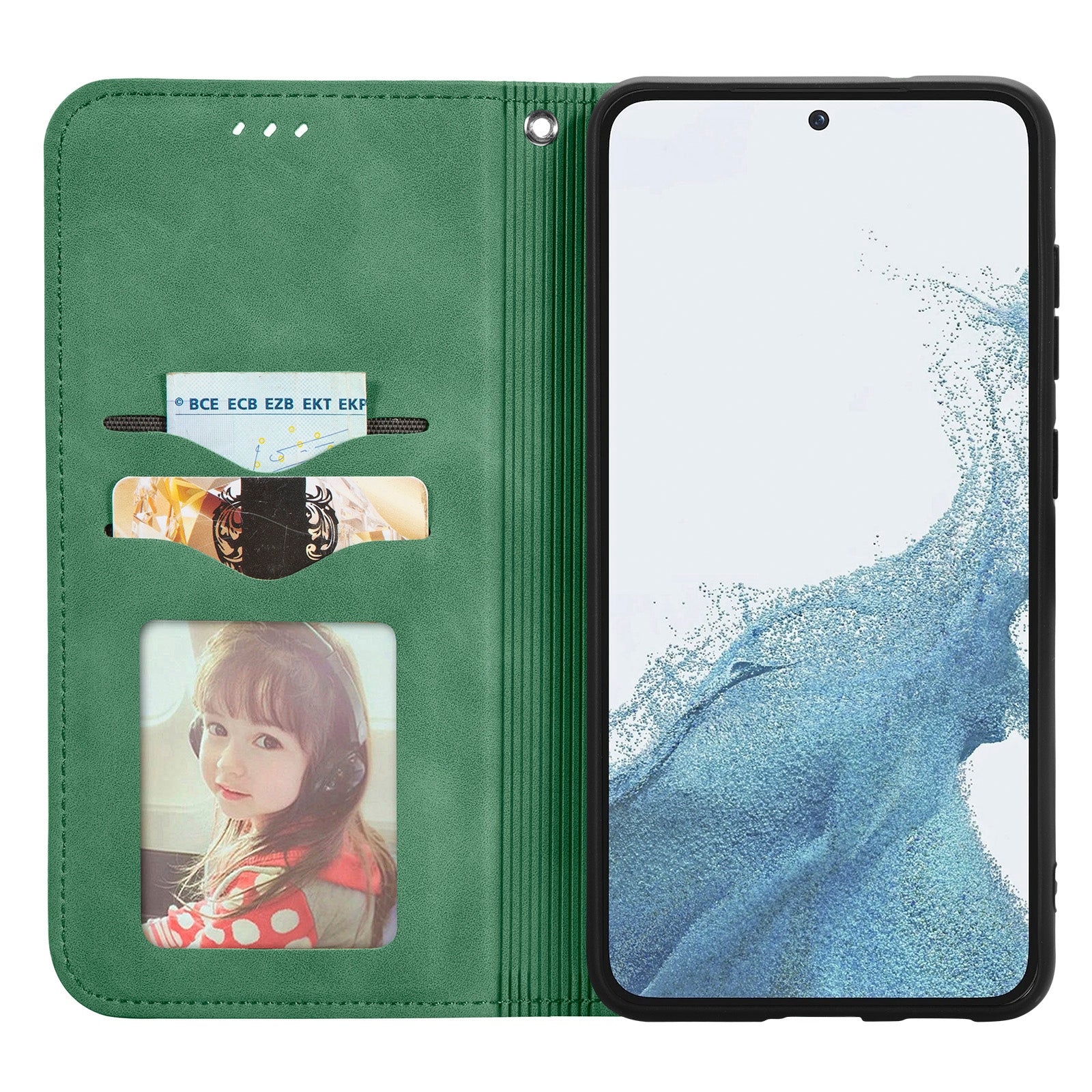 For Samsung Galaxy S23+ Case Skin-touch Leather Card Slots Phone Cover with Magnetic Closure