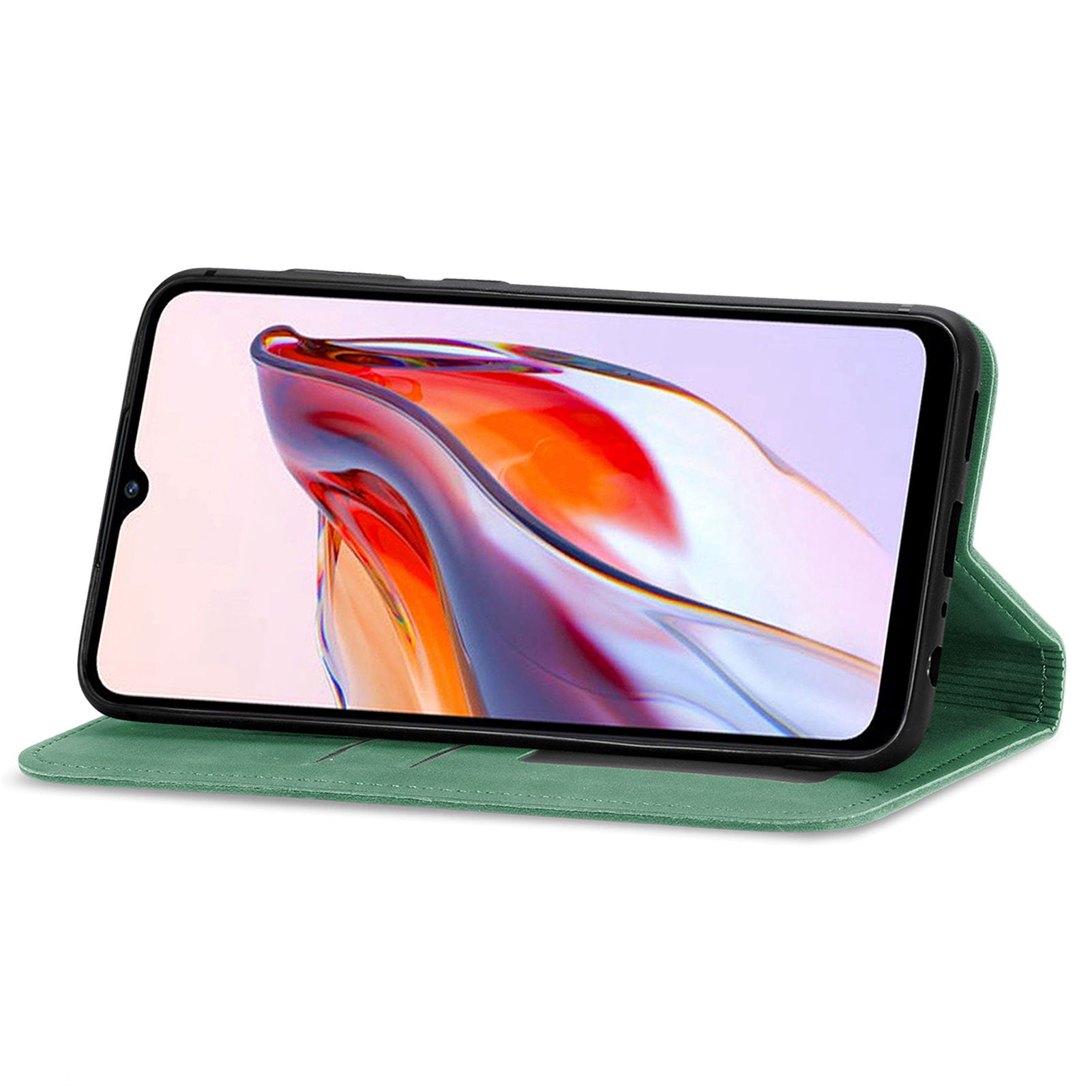 Slim-Fit Phone Stand Case for Xiaomi Redmi 12C 4G / 11A 4G Skin-Touch Feeling Card Slots PU Leather Phone Shell