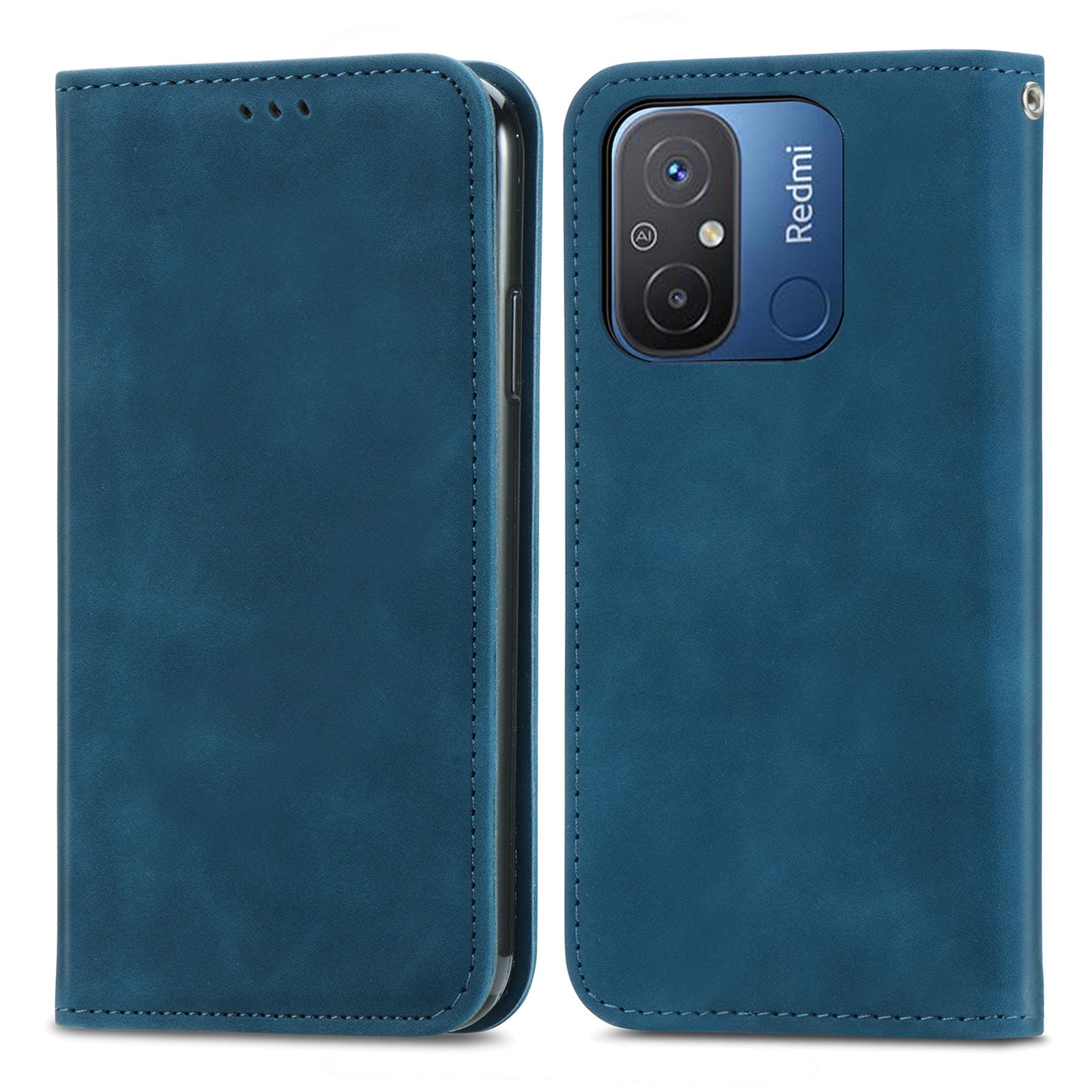 Slim-Fit Phone Stand Case for Xiaomi Redmi 12C 4G / 11A 4G Skin-Touch Feeling Card Slots PU Leather Phone Shell