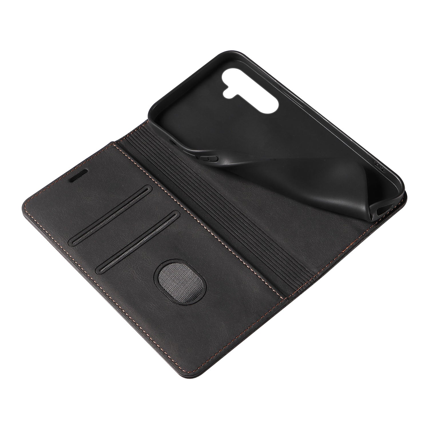 For Samsung Galaxy A15 4G / A15 5G Phone Case Leather Foldable Stand Cover with Wristband Design