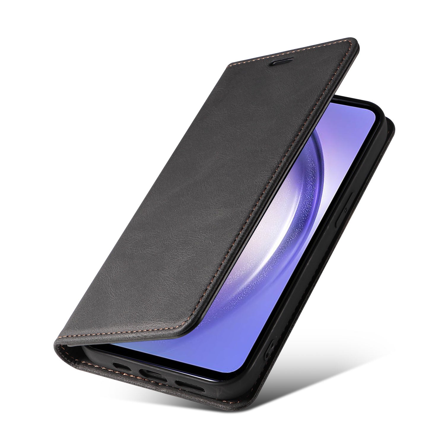 For Samsung Galaxy S24+ Magnetic Case PU Leather Card Slots Phone Cover