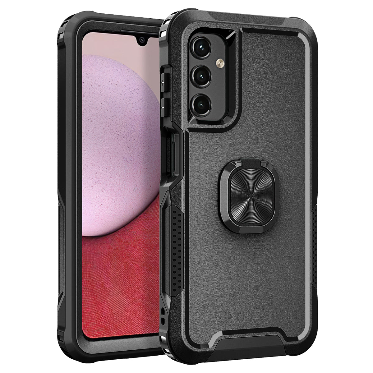 For Samsung Galaxy A15 4G / 5G Case PC+Silicone Anti-drop Cover with Rotatable Ring Kickstand