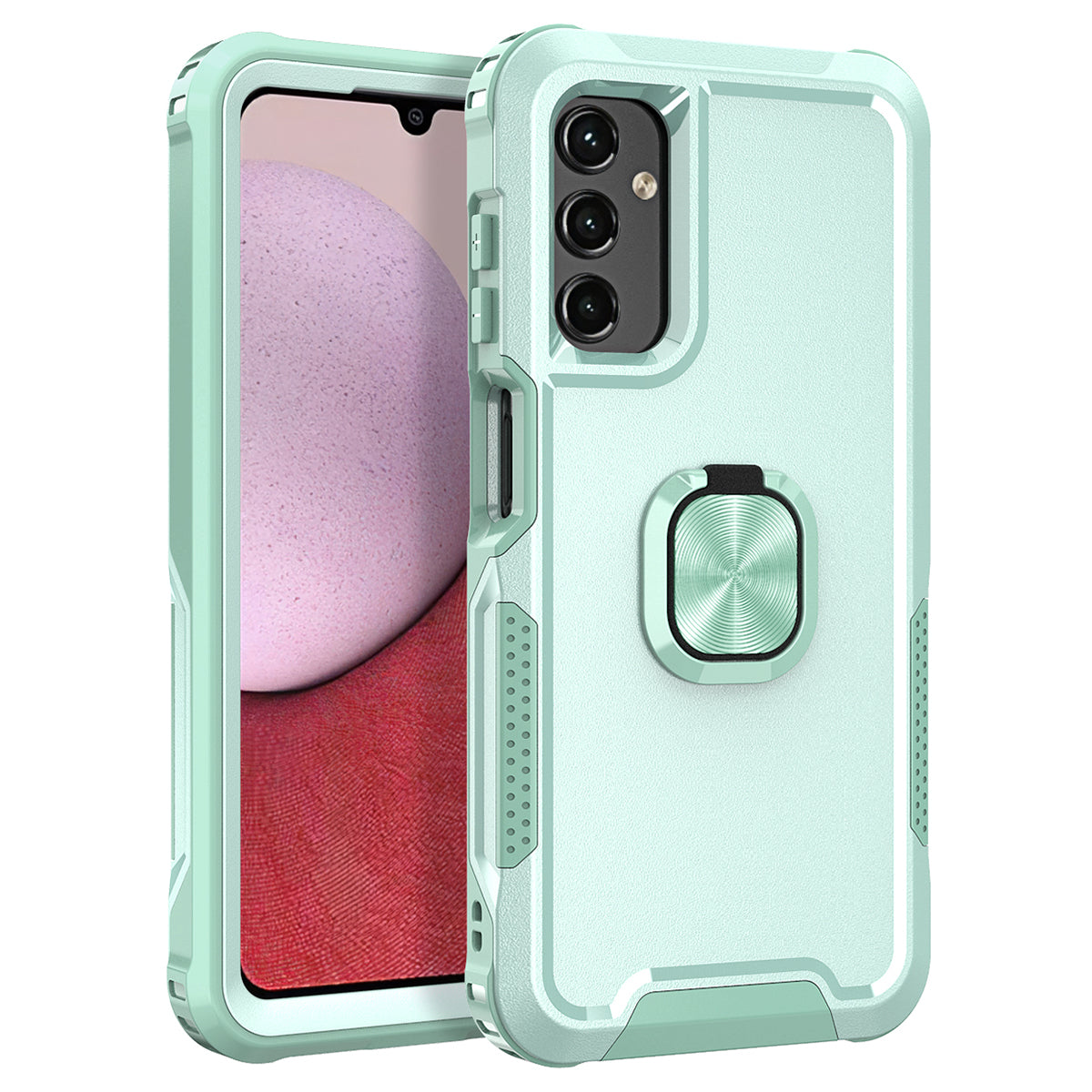 For Samsung Galaxy A24 4G (162.1 x 77.6 x 8.3mm) Case PC+SiliconeRing Kickstand Phone Cover