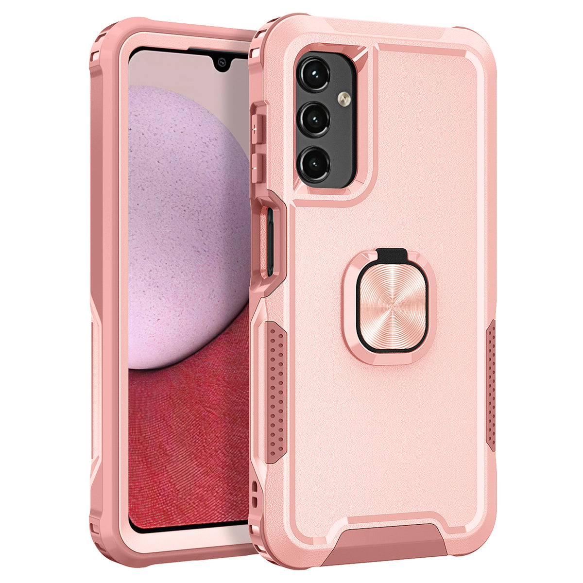 For Samsung Galaxy A24 4G (162.1 x 77.6 x 8.3mm) Case PC+SiliconeRing Kickstand Phone Cover