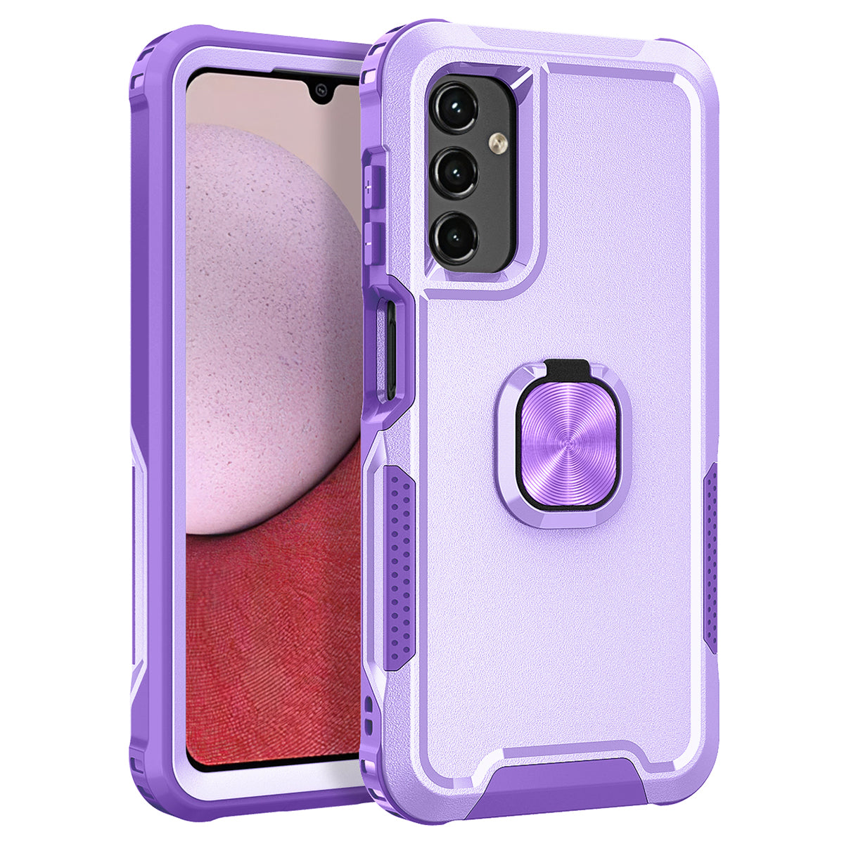 For Samsung Galaxy A24 4G (162.1 x 77.6 x 8.3mm) Case PC+SiliconeRing Kickstand Phone Cover