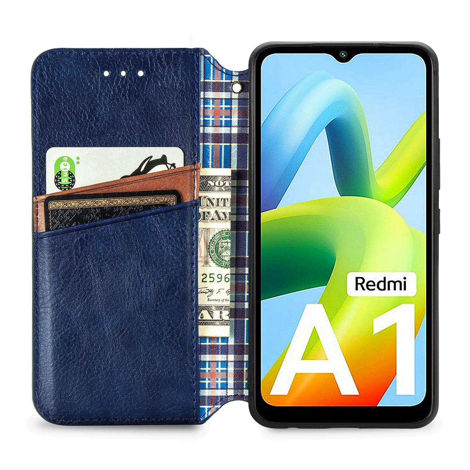 For Xiaomi Redmi A1 4G / Redmi A2 4G Cell Phone Cases Imprinted Rhombus Pattern Stand Cover