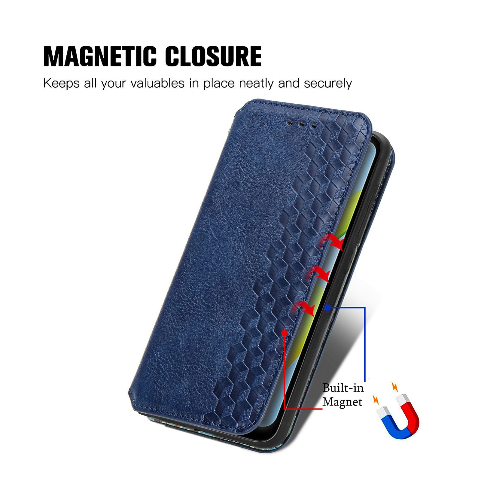 For Xiaomi Redmi A1 4G / Redmi A2 4G Cell Phone Cases Imprinted Rhombus Pattern Stand Cover