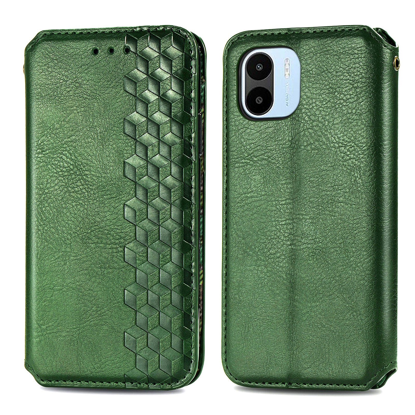 For Xiaomi Redmi A1 4G / Redmi A2 4G Cell Phone Cases Imprinted Rhombus Pattern Stand Cover