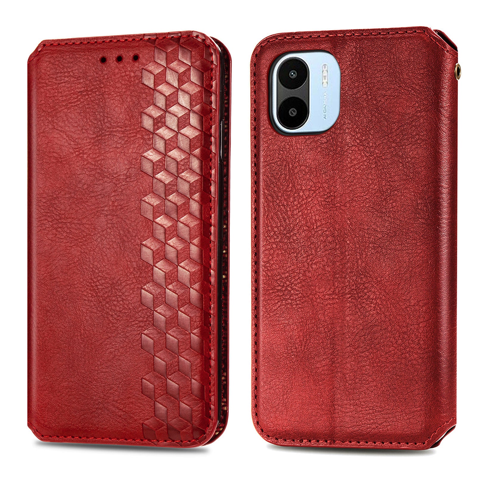 For Xiaomi Redmi A1 4G / Redmi A2 4G Cell Phone Cases Imprinted Rhombus Pattern Stand Cover