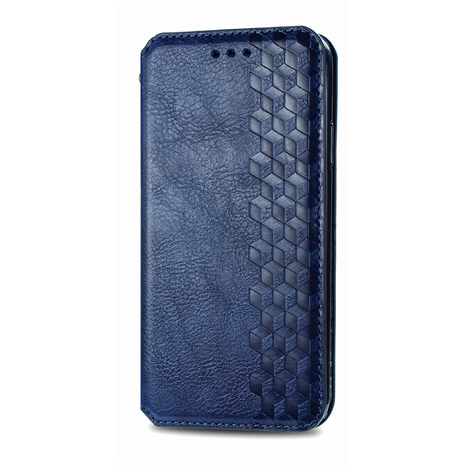 For Oppo A38 4G / A18 4G Magnetic Case Imprinted Rhombus Pattern Wallet Phone Protector