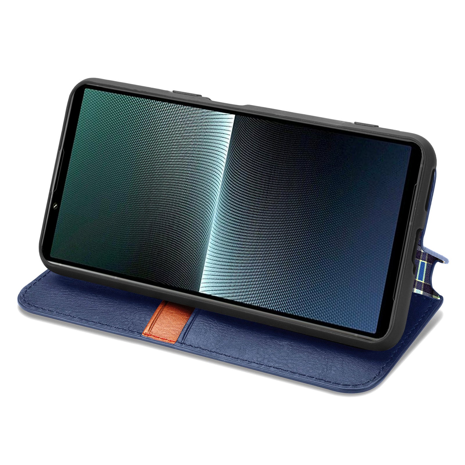 For Sony Xperia 1 V Case PU Leather Wallet Phone Cover with Rhombus Pattern