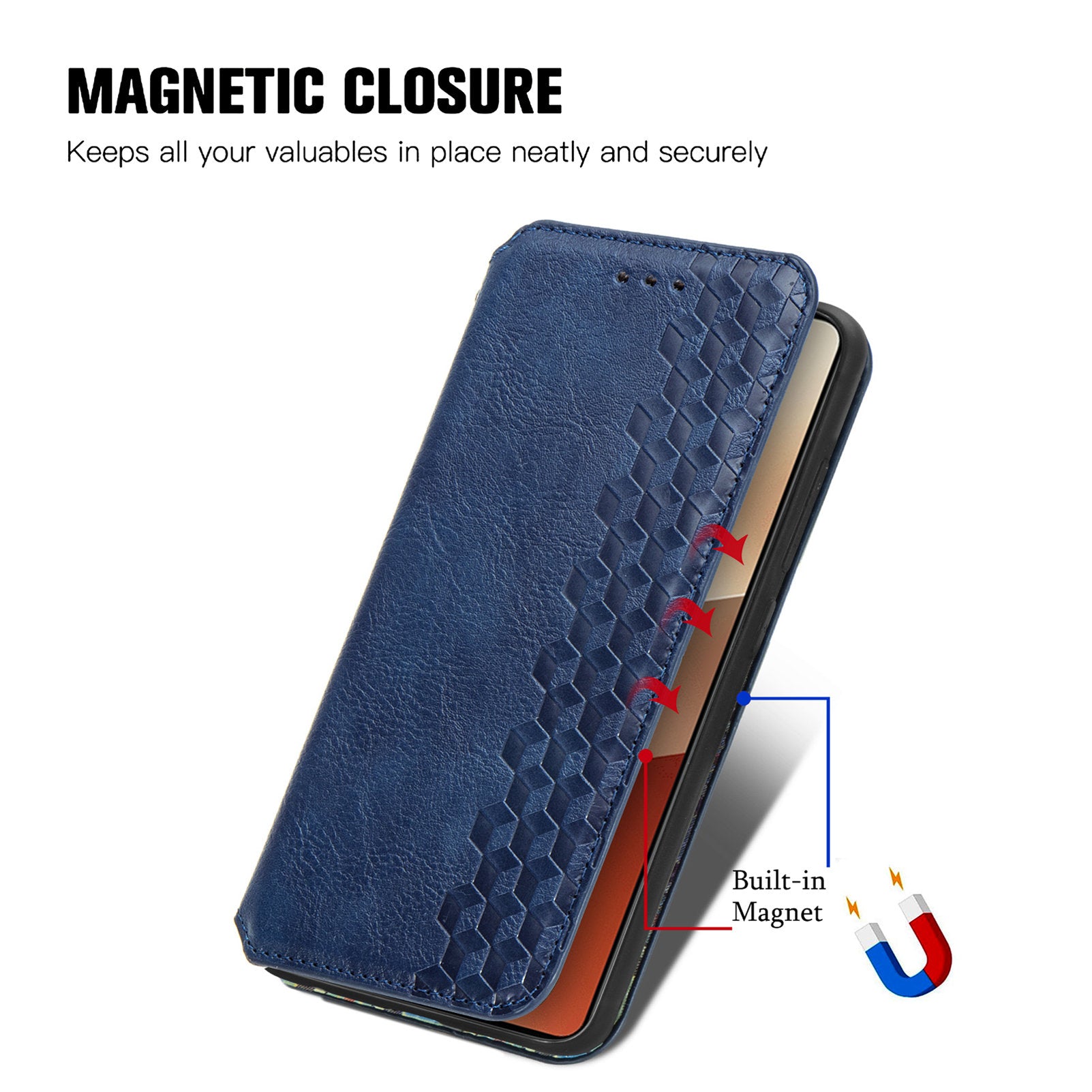 For Xiaomi Redmi Note 13 5G Magnetic Phone Case Anti-fall Leather Card Slots Cover