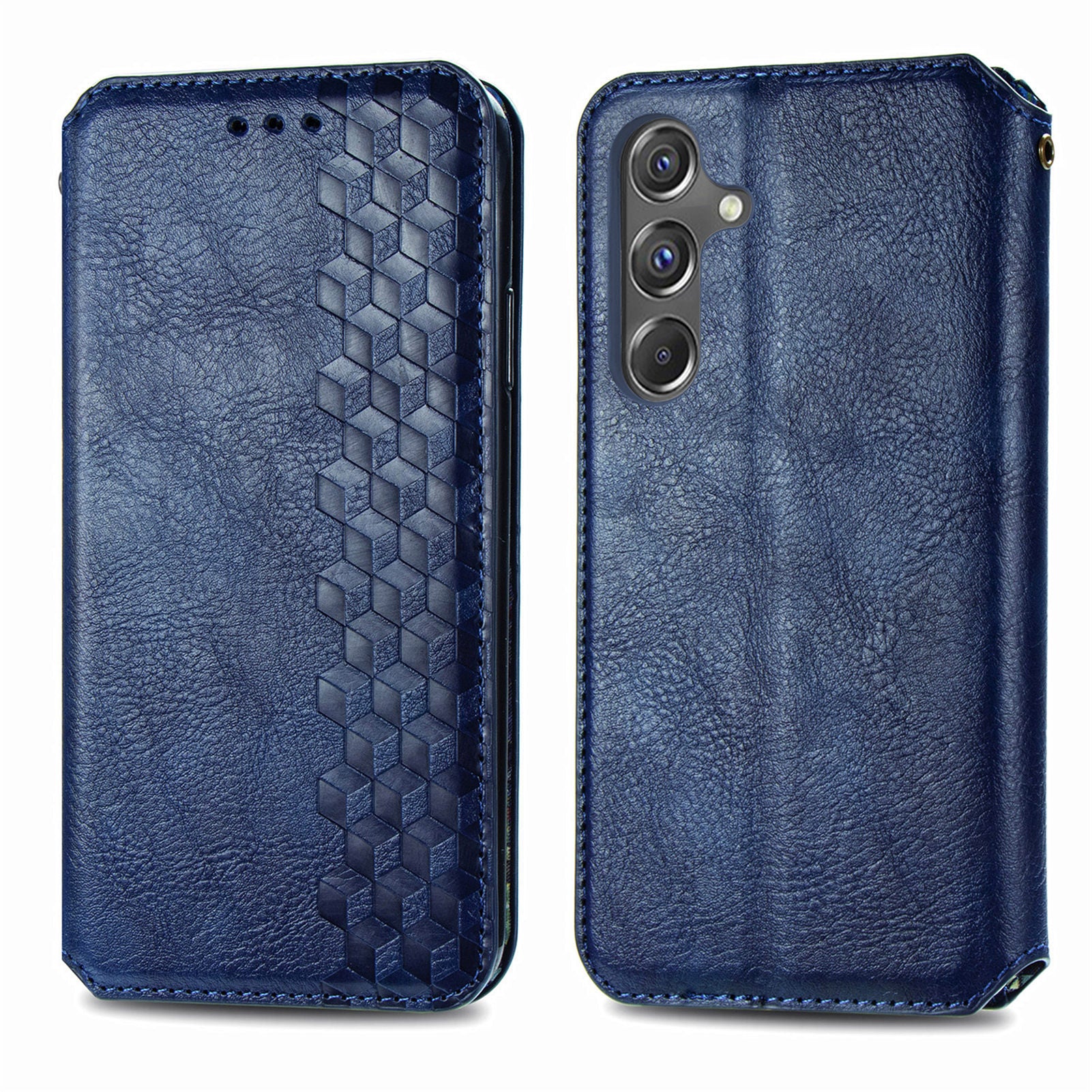 For Samsung Galaxy A15 4G / A15 5G Shockproof Case Rhombus Imprinted Wallet Stand Phone Cover