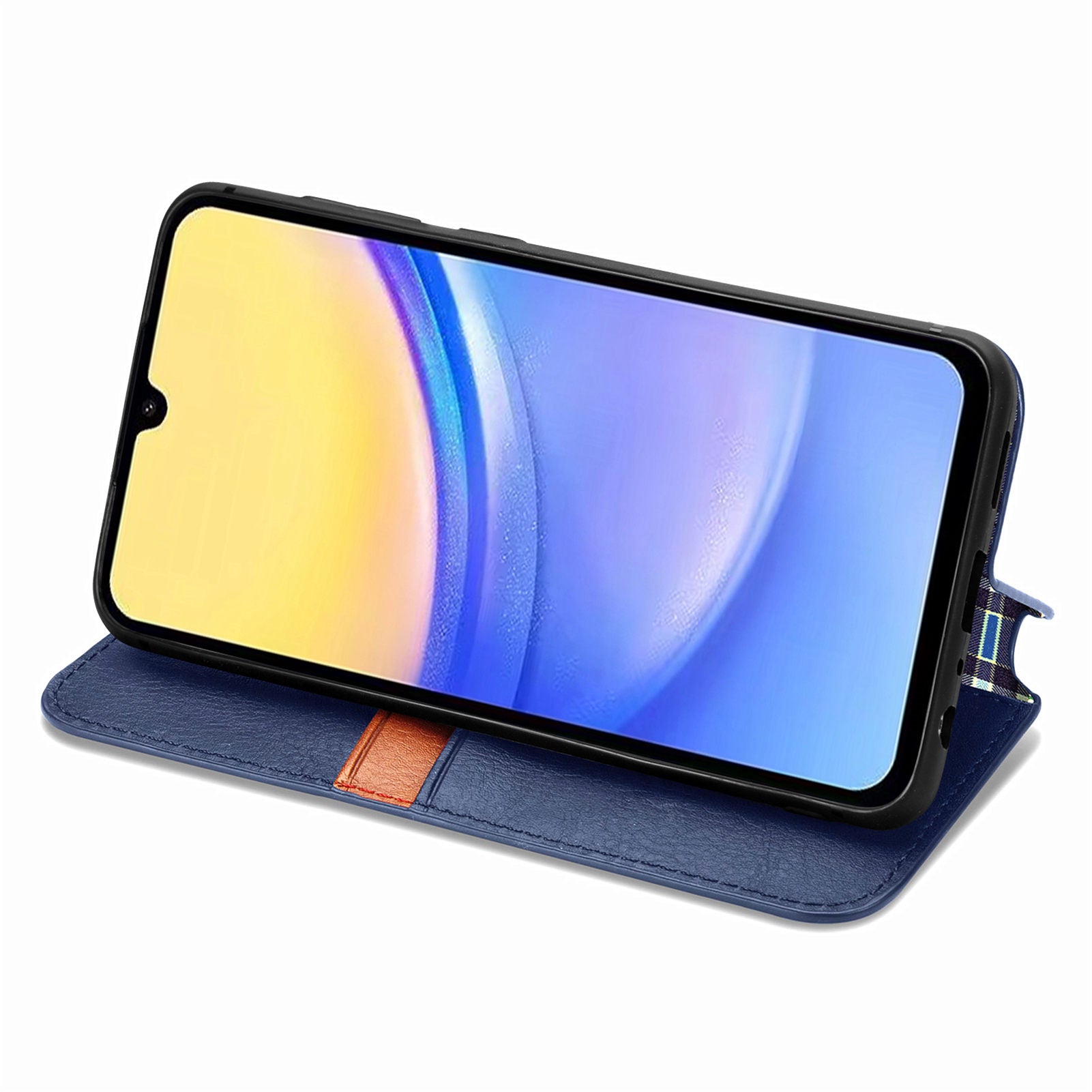 For Samsung Galaxy A15 4G / A15 5G Shockproof Case Rhombus Imprinted Wallet Stand Phone Cover