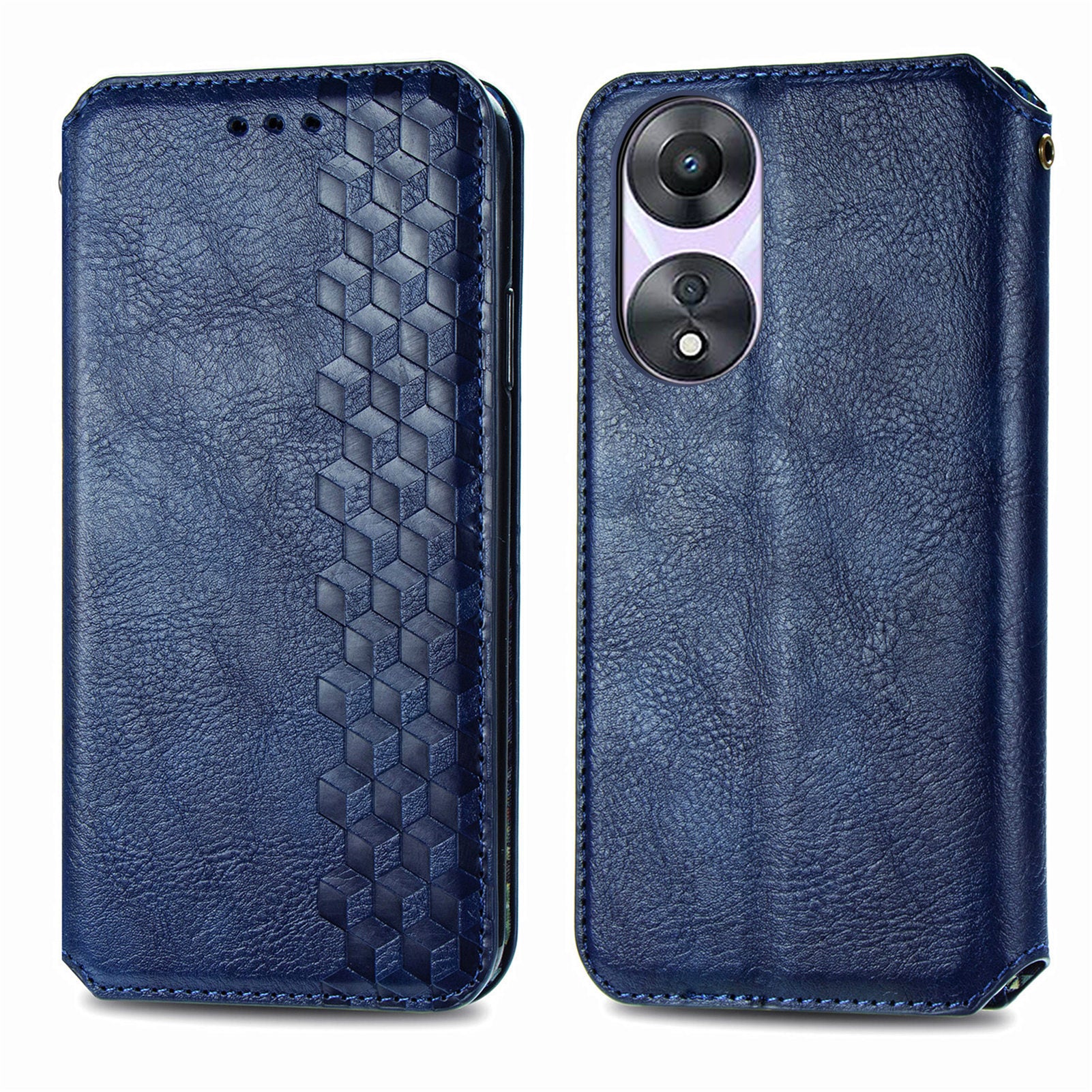 For Oppo A78 4G Case Rhombus Imprinted Wallet Stand Shockproof Mobile Phone Cover