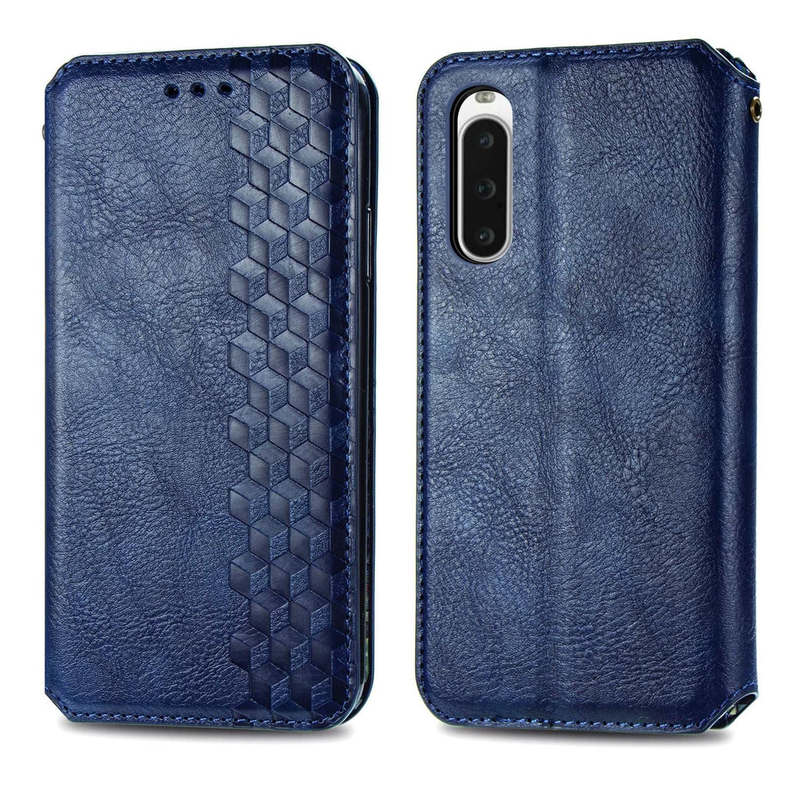 For Sony Xperia 10 V Case Bump Proof Rhombus Imprinted Wallet Stand Phone Cover