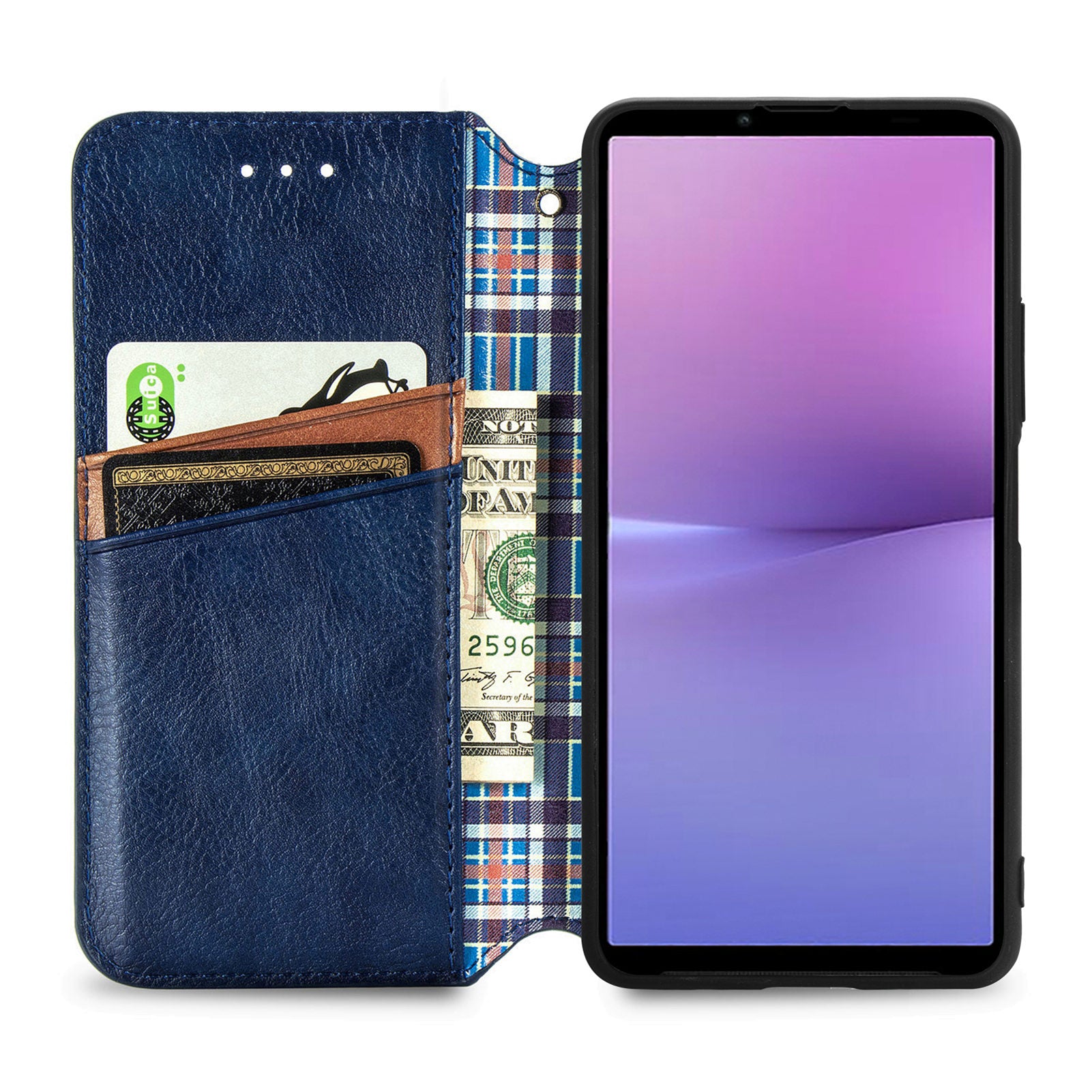 For Sony Xperia 10 V Case Bump Proof Rhombus Imprinted Wallet Stand Phone Cover
