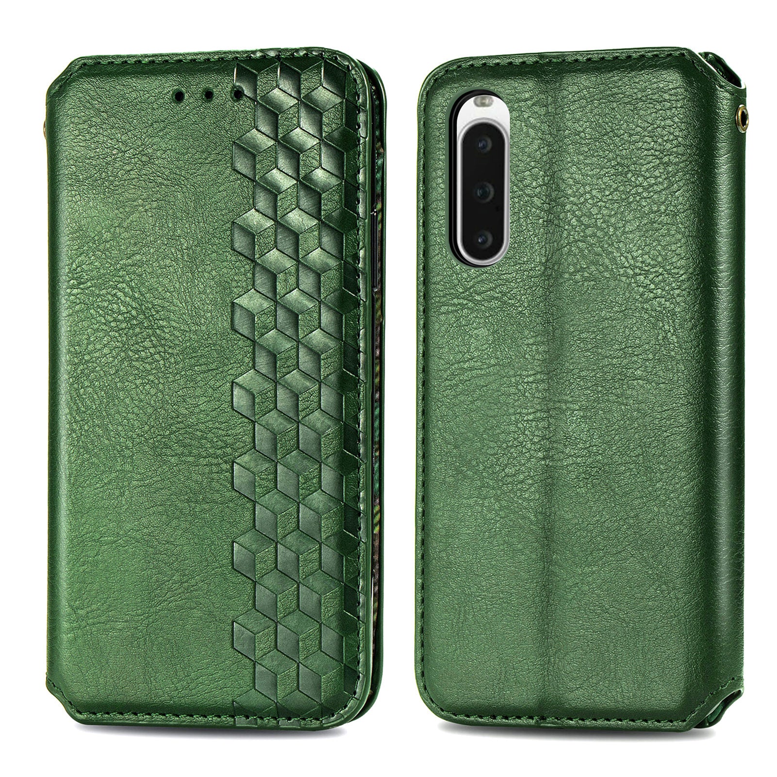 For Sony Xperia 10 V Case Bump Proof Rhombus Imprinted Wallet Stand Phone Cover