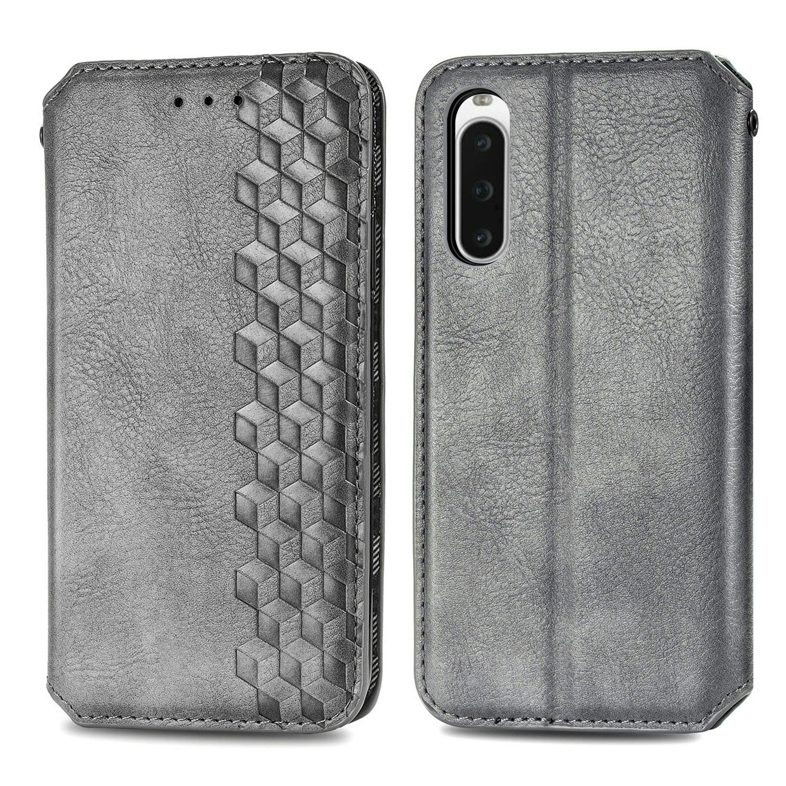 For Sony Xperia 10 V Case Bump Proof Rhombus Imprinted Wallet Stand Phone Cover