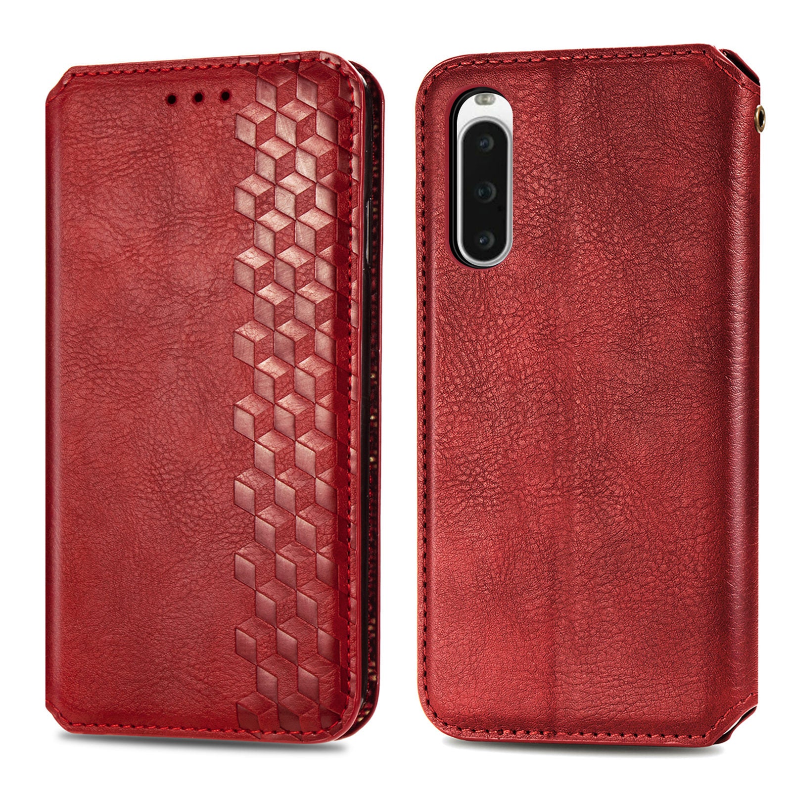 For Sony Xperia 10 V Case Bump Proof Rhombus Imprinted Wallet Stand Phone Cover