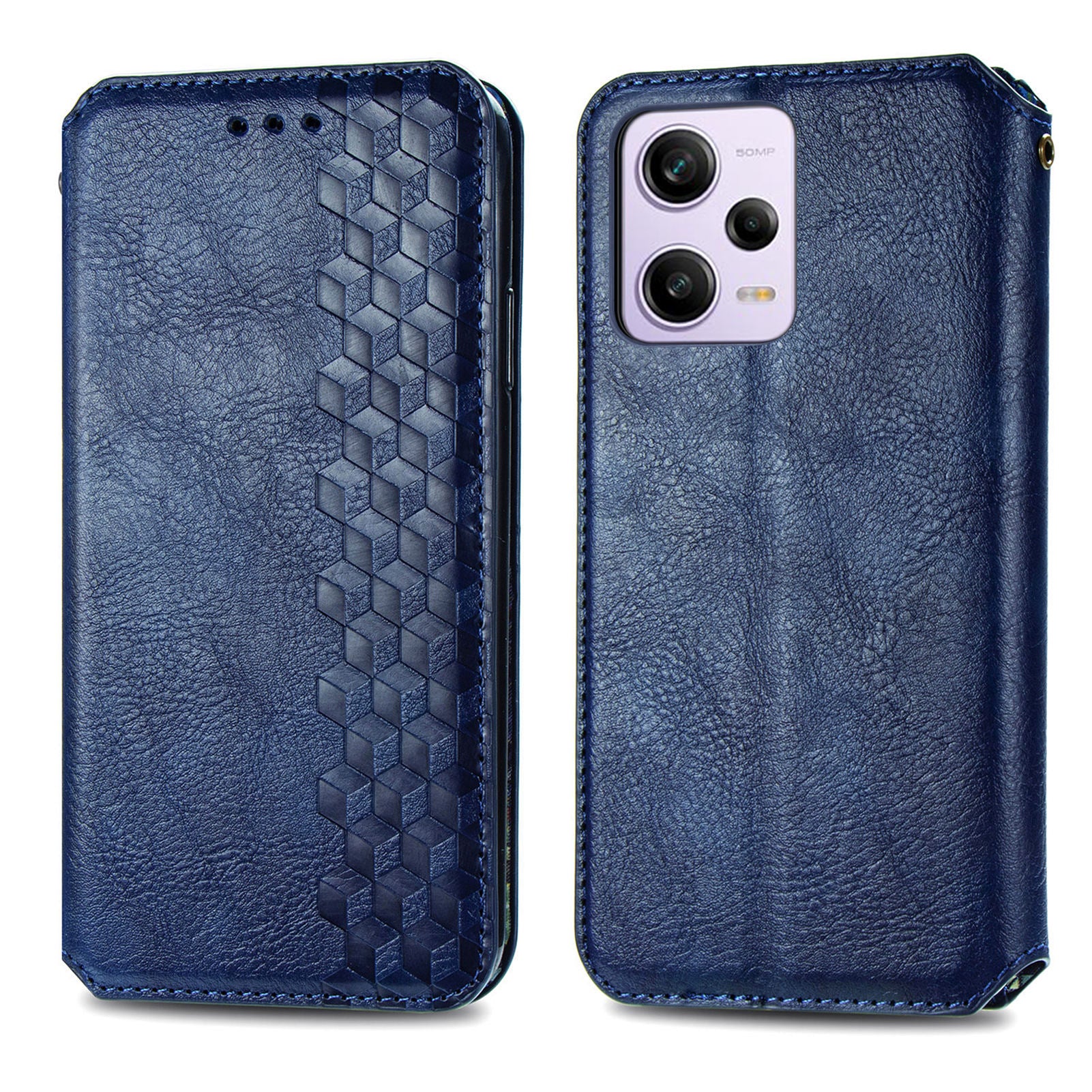 For Xiaomi Redmi Note 12 Pro 5G  /  12 Pro Speed 5G  /  Poco X5 Pro 5G Phone Cover Imprinted Rhombus Pattern Wallet Case