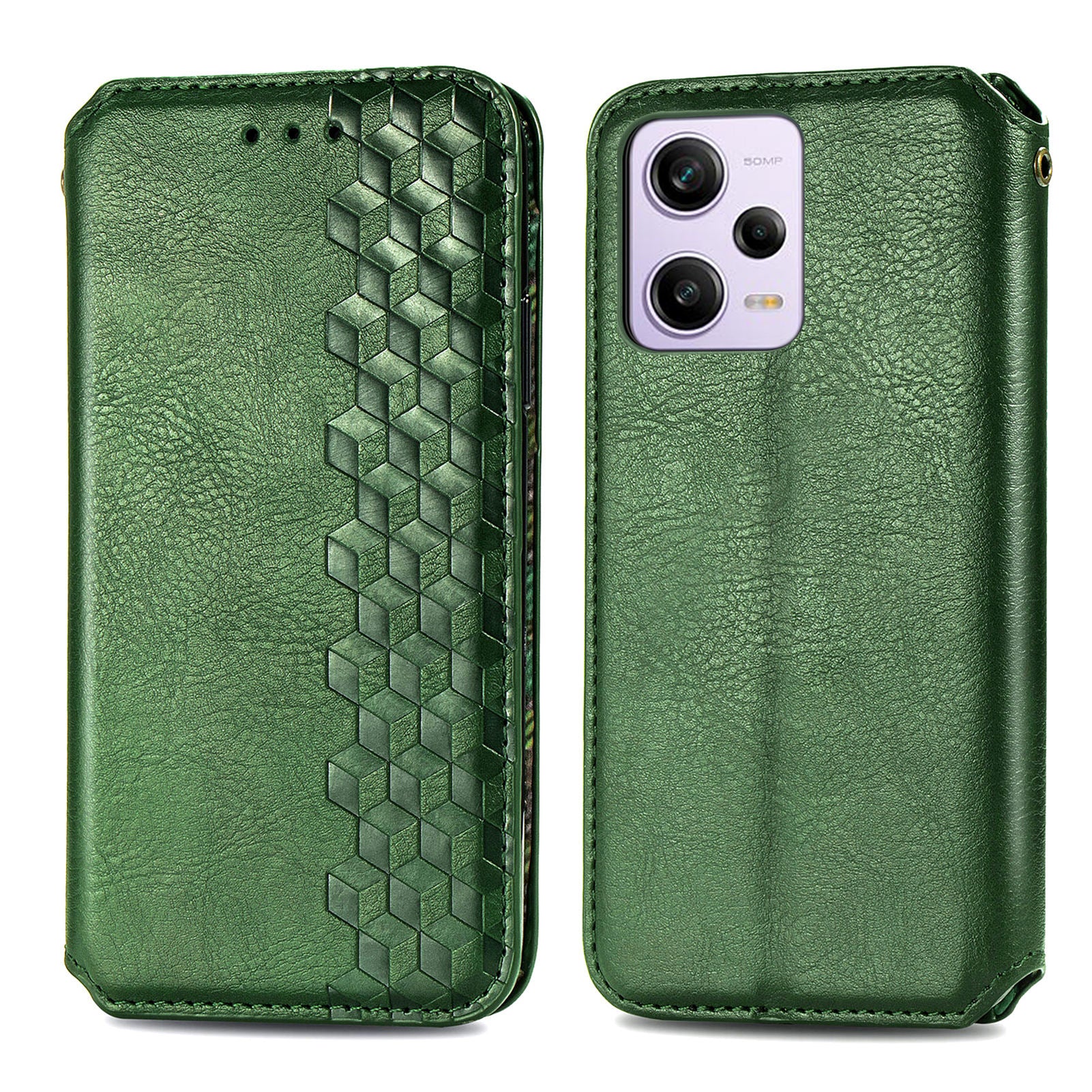 For Xiaomi Redmi Note 12 Pro 5G  /  12 Pro Speed 5G  /  Poco X5 Pro 5G Phone Cover Imprinted Rhombus Pattern Wallet Case