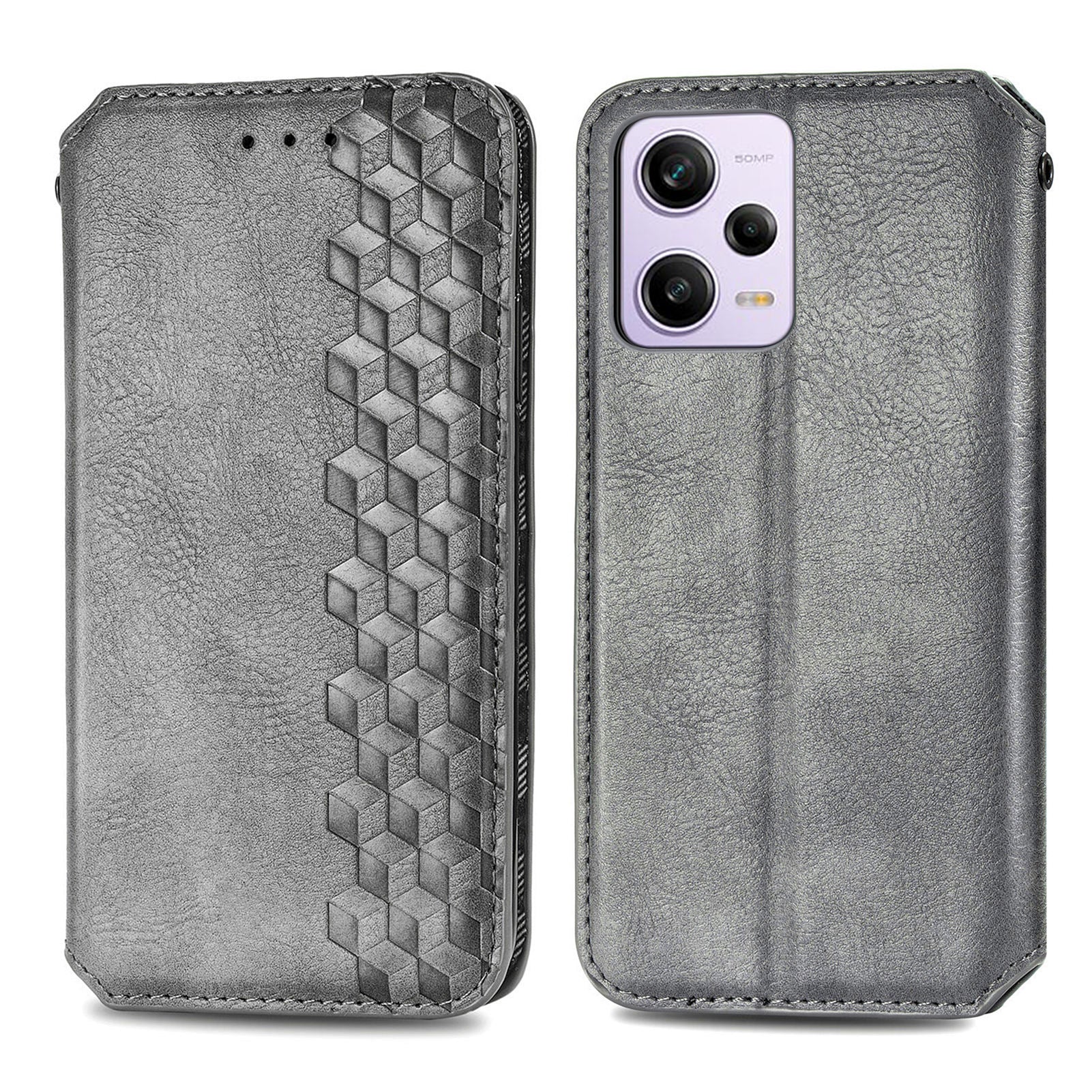 For Xiaomi Redmi Note 12 Pro 5G  /  12 Pro Speed 5G  /  Poco X5 Pro 5G Phone Cover Imprinted Rhombus Pattern Wallet Case