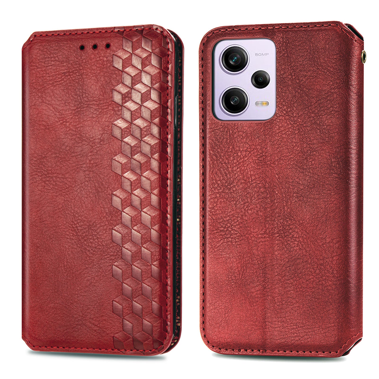 For Xiaomi Redmi Note 12 Pro 5G  /  12 Pro Speed 5G  /  Poco X5 Pro 5G Phone Cover Imprinted Rhombus Pattern Wallet Case