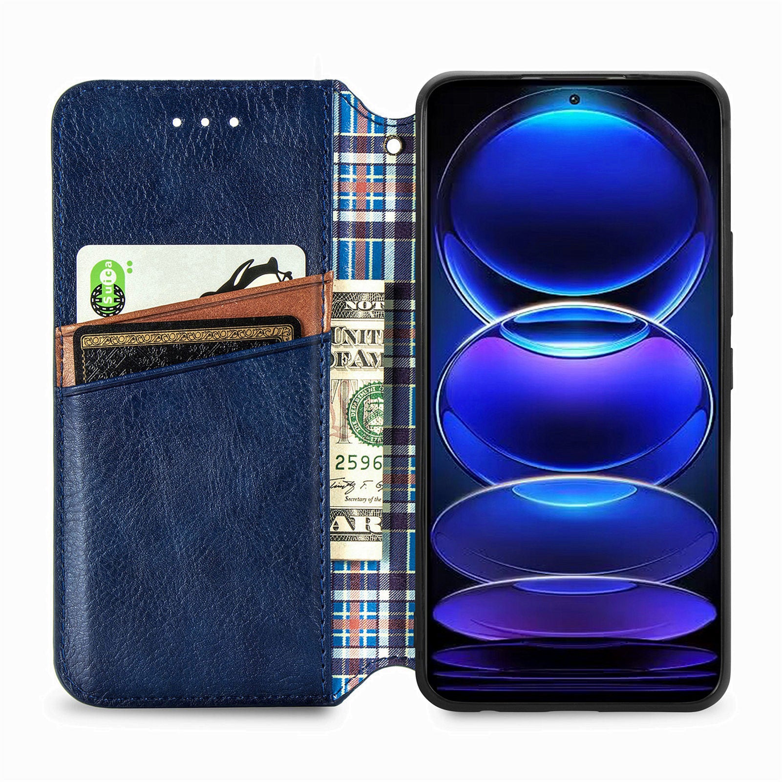 For Xiaomi Redmi Note 12 Pro+ 5G Cell Phone Case Rhombus Imprint Leather Full Protection Wallet Cover