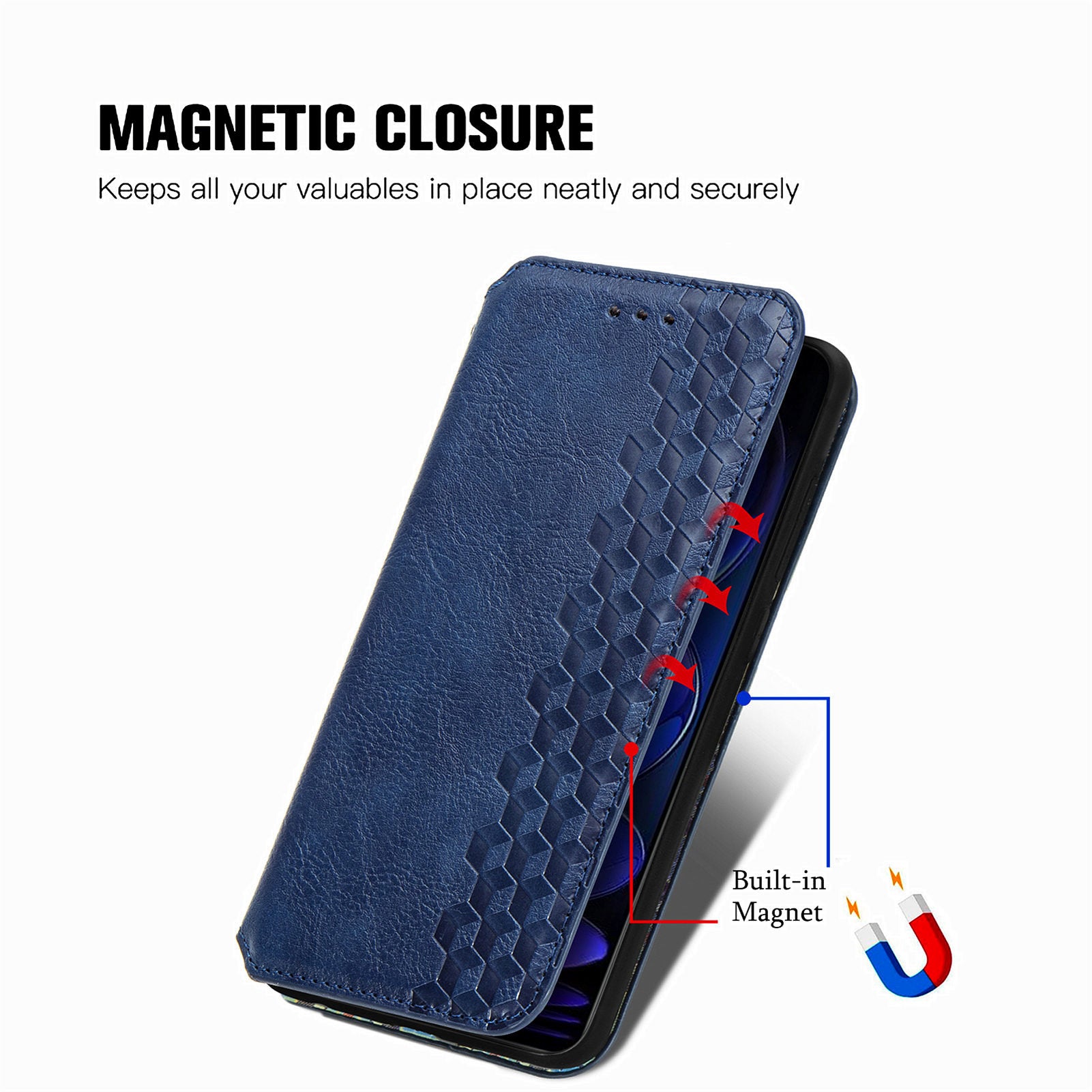 For Xiaomi Redmi Note 12 Pro+ 5G Cell Phone Case Rhombus Imprint Leather Full Protection Wallet Cover