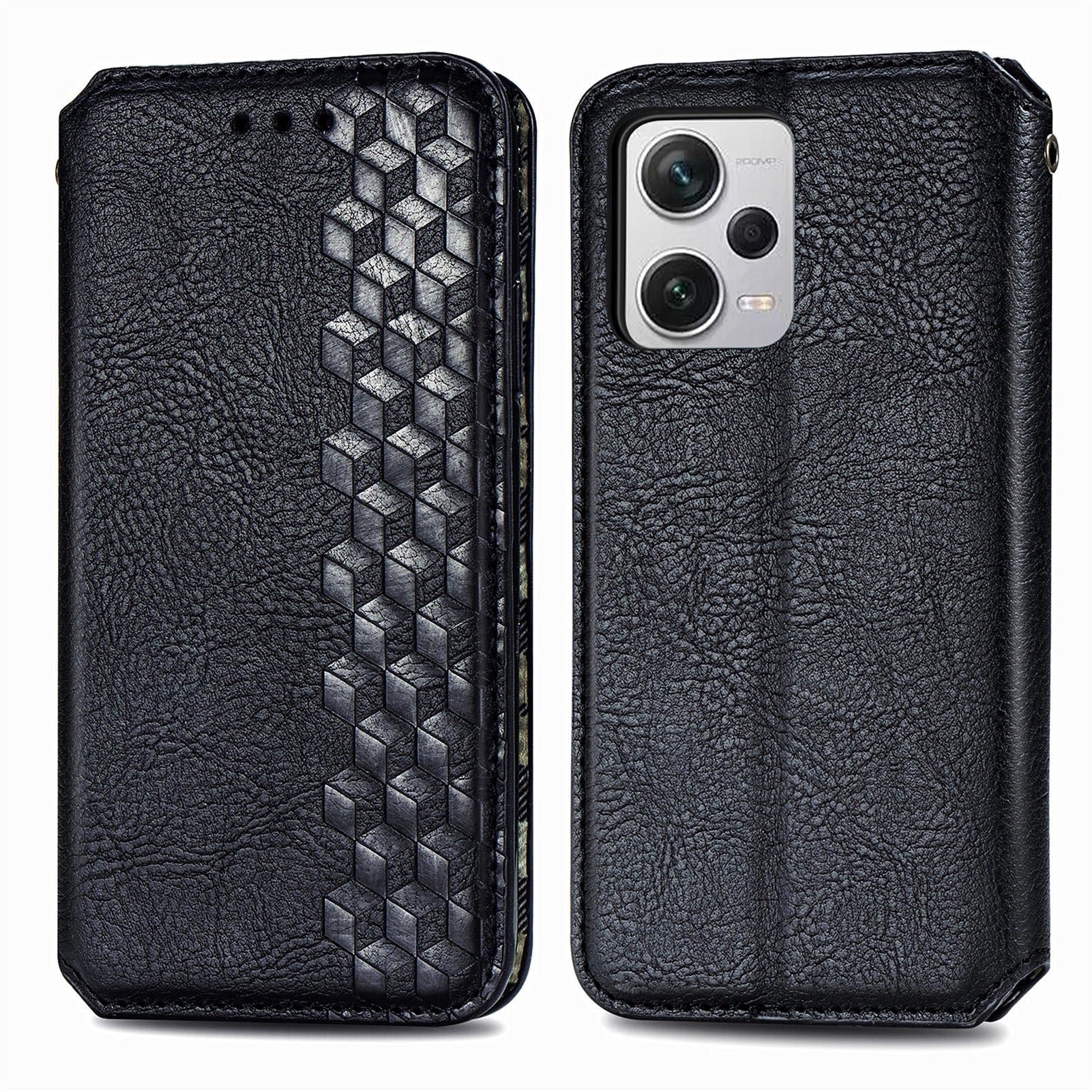 For Xiaomi Redmi Note 12 Pro+ 5G Cell Phone Case Rhombus Imprint Leather Full Protection Wallet Cover