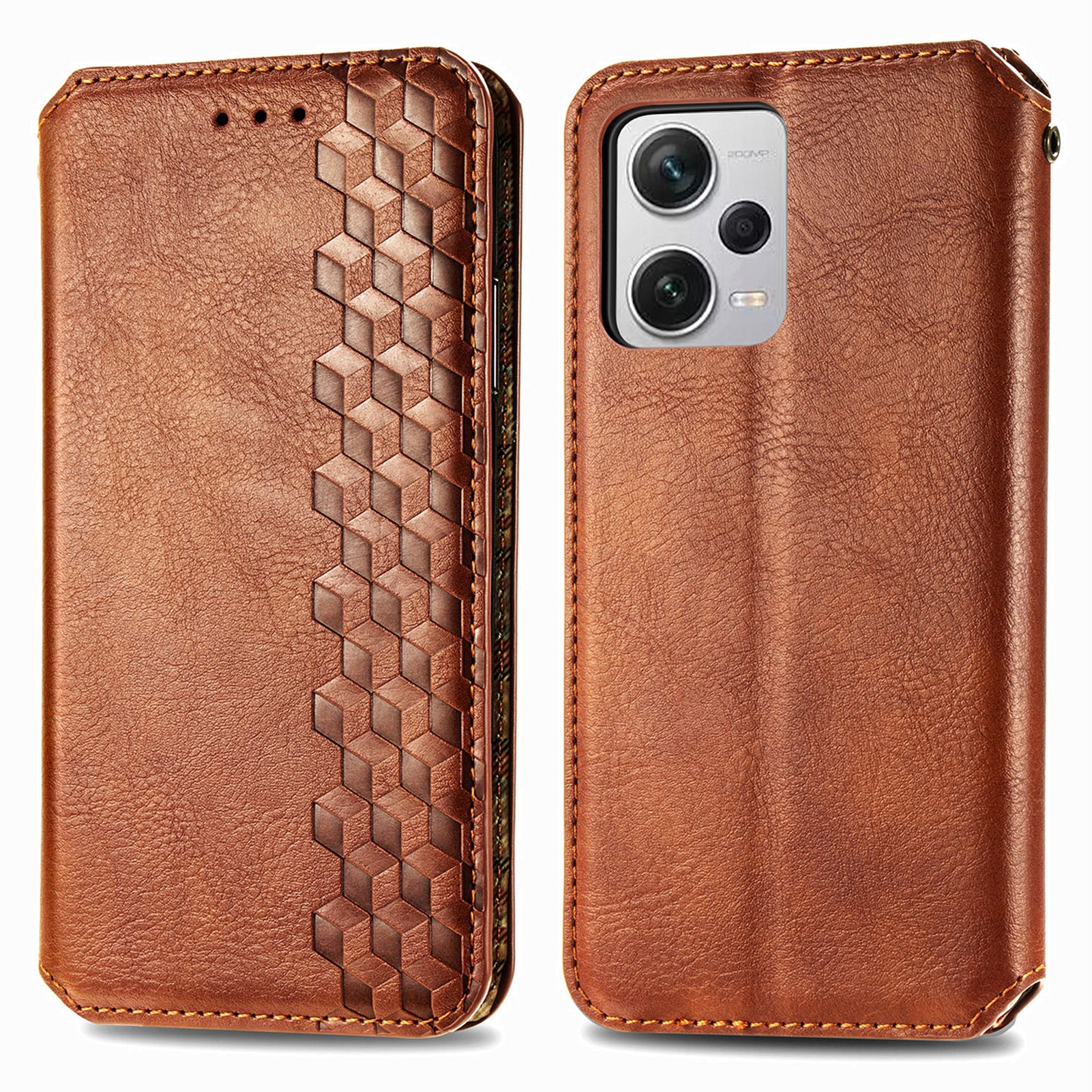 For Xiaomi Redmi Note 12 Pro+ 5G Cell Phone Case Rhombus Imprint Leather Full Protection Wallet Cover