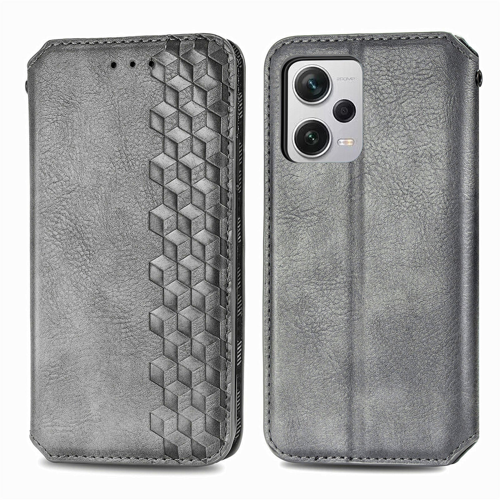For Xiaomi Redmi Note 12 Pro+ 5G Cell Phone Case Rhombus Imprint Leather Full Protection Wallet Cover