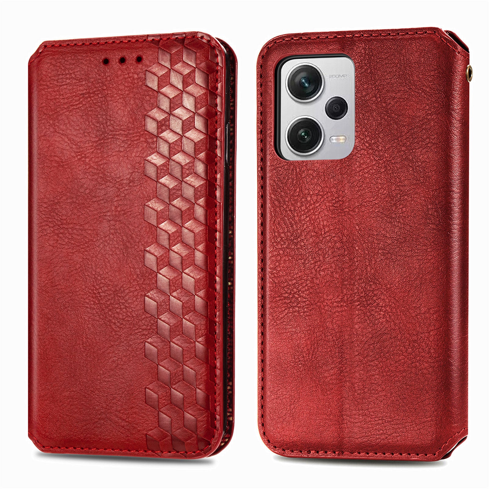 For Xiaomi Redmi Note 12 Pro+ 5G Cell Phone Case Rhombus Imprint Leather Full Protection Wallet Cover