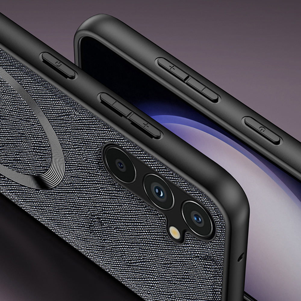 For Samsung Galaxy S24 Case Compatible with MagSafe PU Leather+TPU Phone Cover