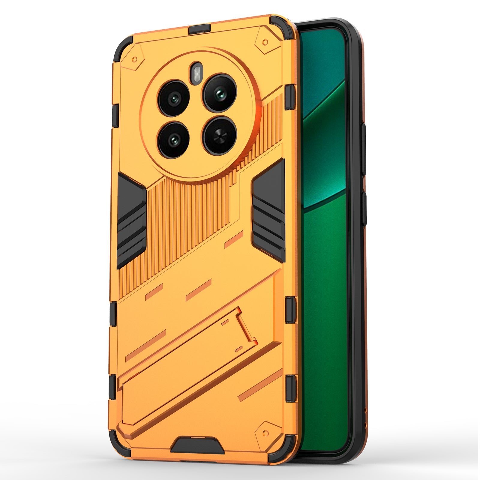 For Realme 12+ 5G Case Kickstand PC+TPU Protective Tough Phone Cover