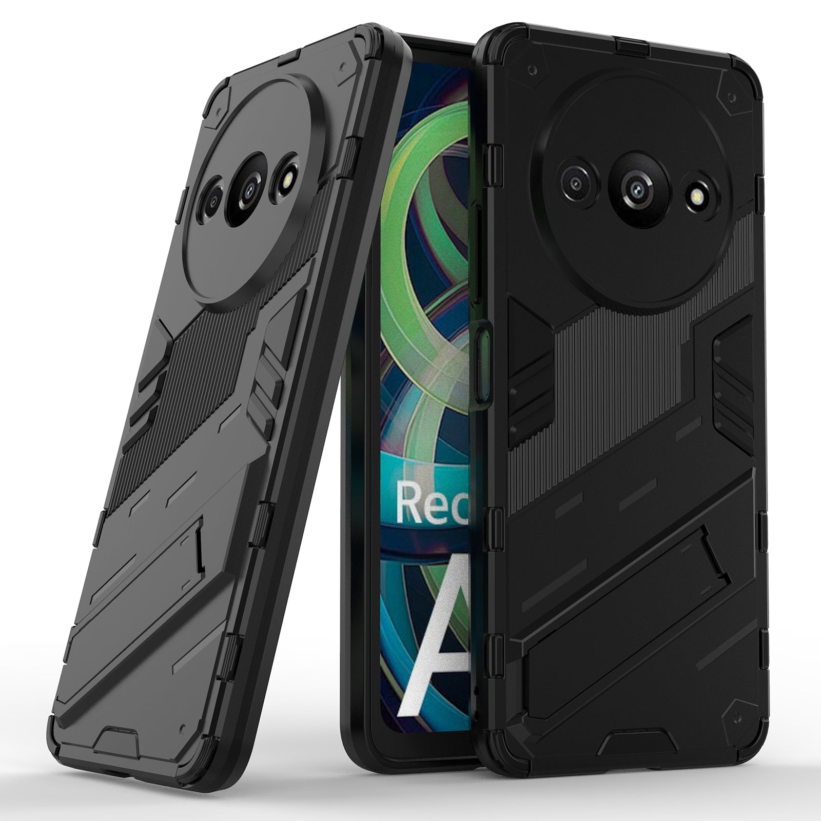 For Xiaomi Redmi A3 / Poco C61 4G Phone Cover PC+TPU Dual-Layer Protection Case Built-in Kickstand