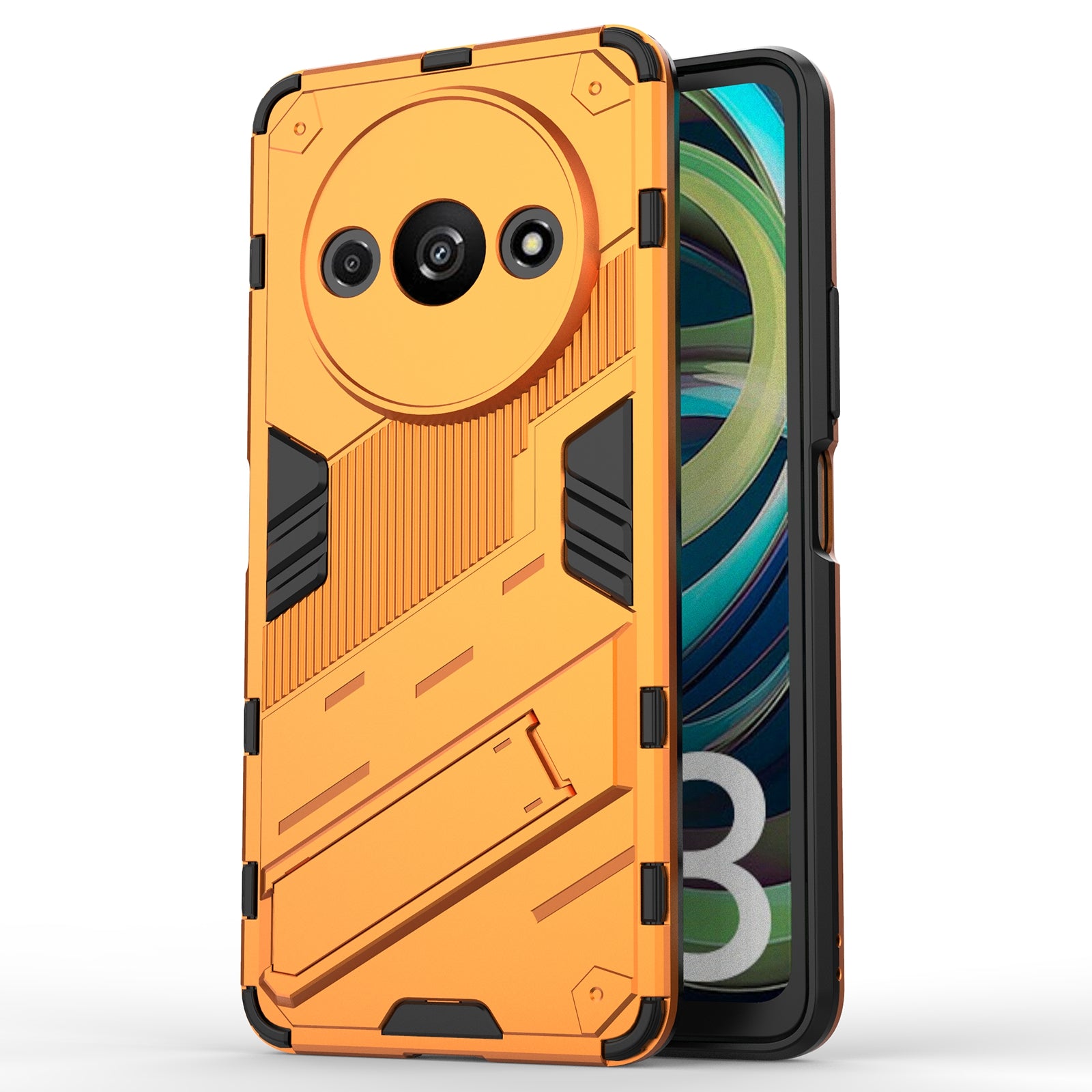 For Xiaomi Redmi A3 / Poco C61 4G Phone Cover PC+TPU Dual-Layer Protection Case Built-in Kickstand