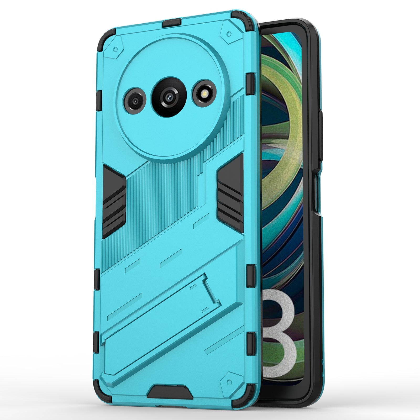 For Xiaomi Redmi A3 / Poco C61 4G Phone Cover PC+TPU Dual-Layer Protection Case Built-in Kickstand