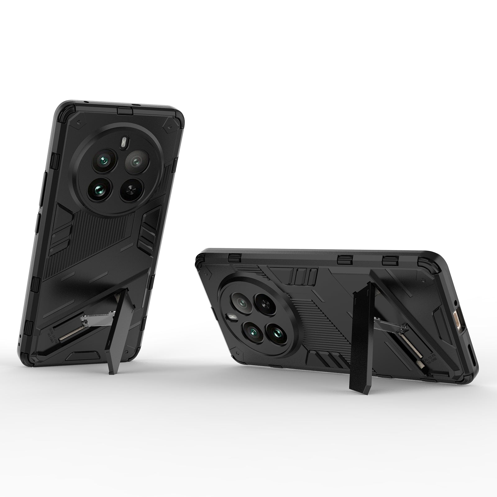 For Realme 12 Pro 5G / 12 Pro+ 5G Case PC+TPU Shockproof Armor Phone Cover with Kickstand