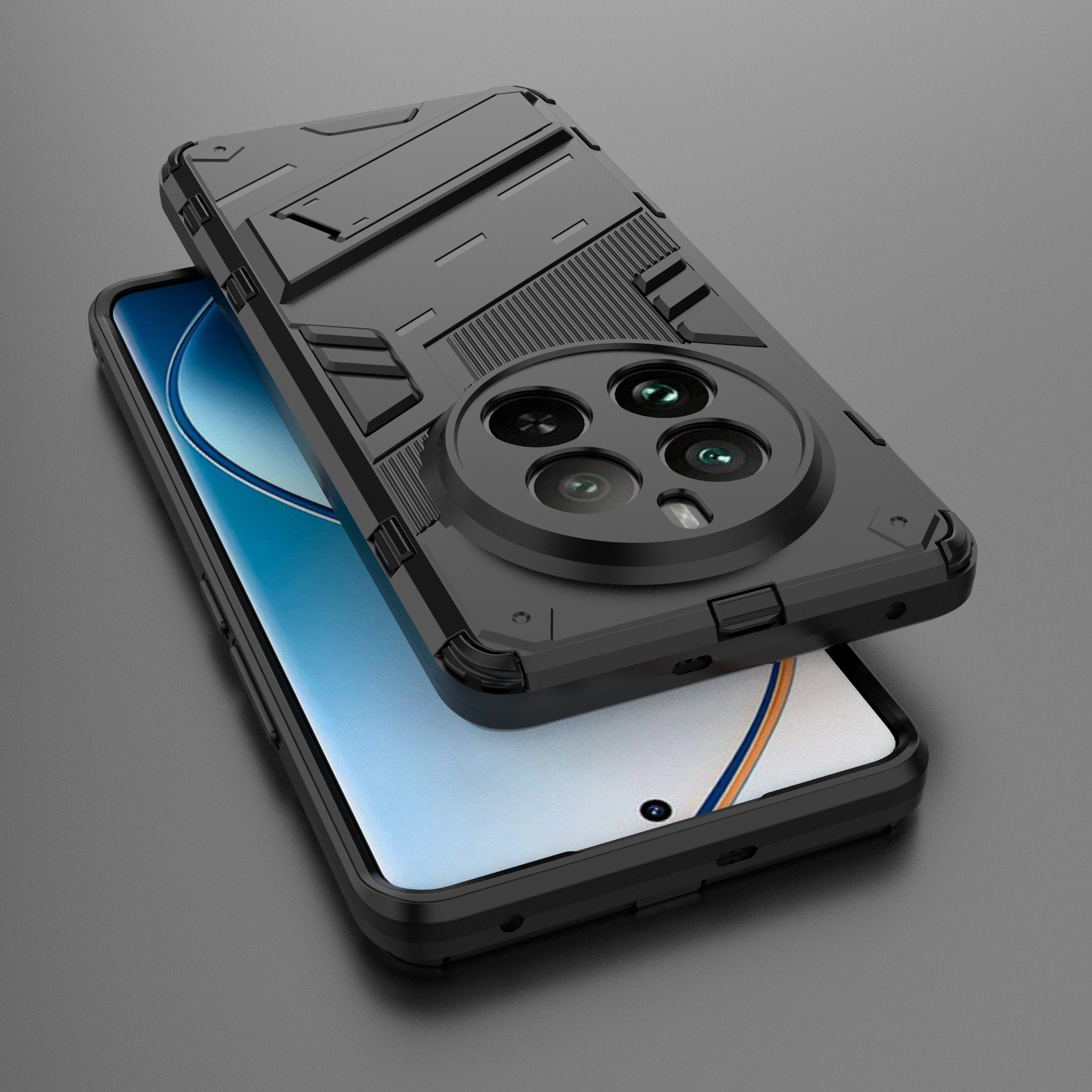 For Realme 12 Pro 5G / 12 Pro+ 5G Case PC+TPU Shockproof Armor Phone Cover with Kickstand