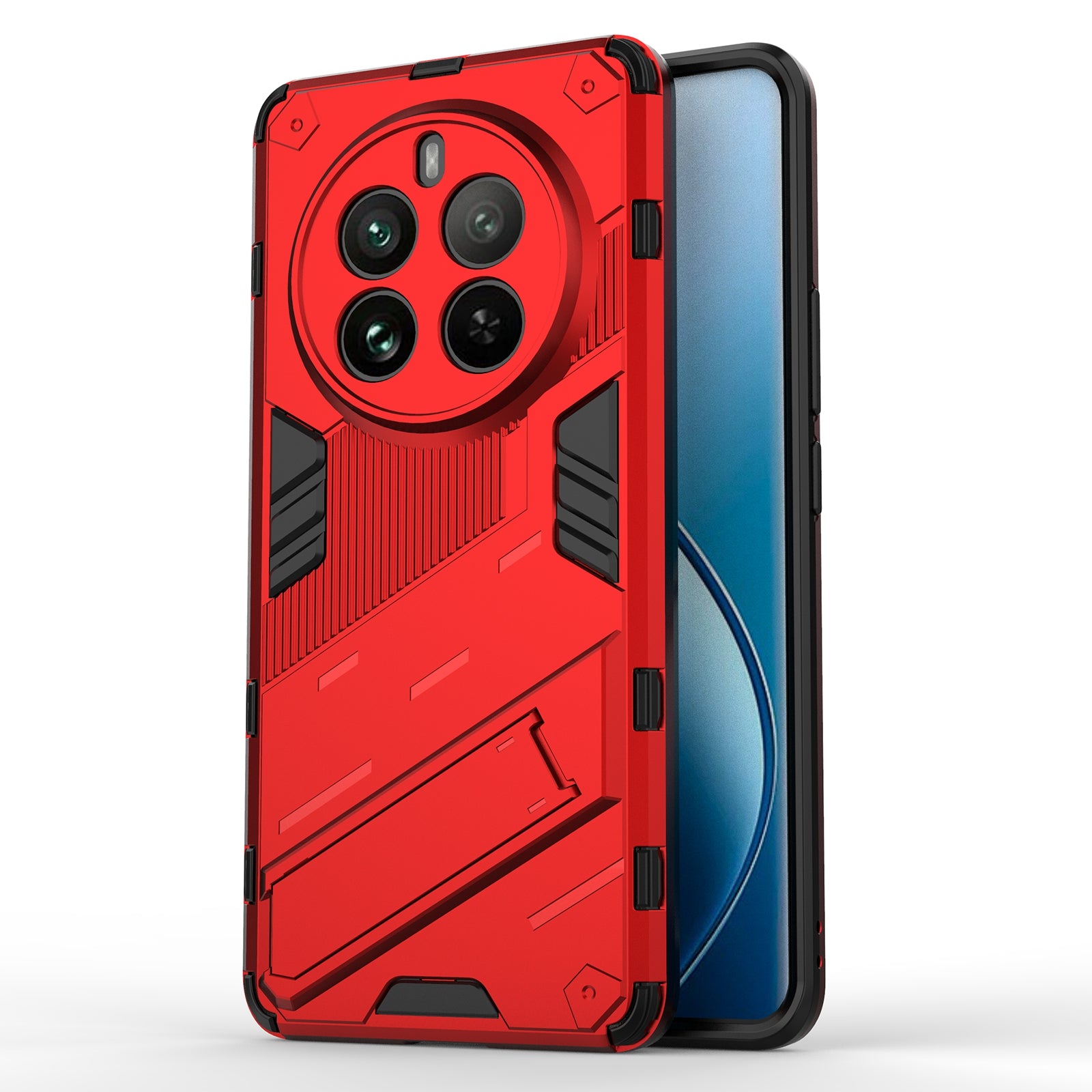 For Realme 12 Pro 5G / 12 Pro+ 5G Case PC+TPU Shockproof Armor Phone Cover with Kickstand