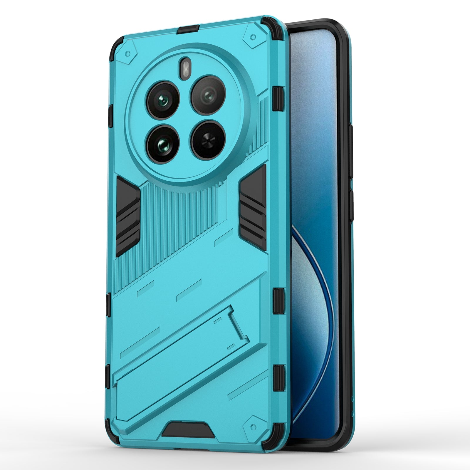 For Realme 12 Pro 5G / 12 Pro+ 5G Case PC+TPU Shockproof Armor Phone Cover with Kickstand