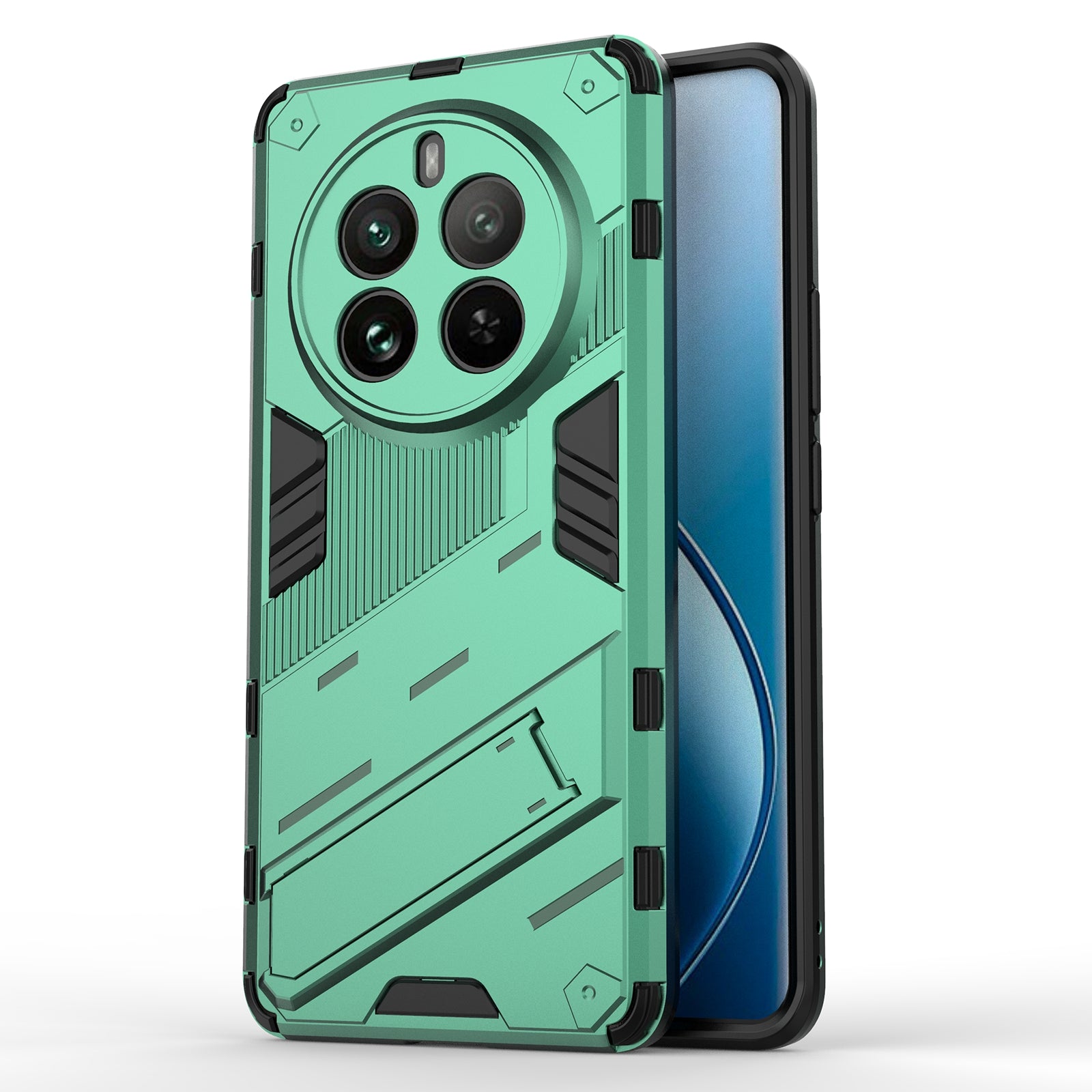 For Realme 12 Pro 5G / 12 Pro+ 5G Case PC+TPU Shockproof Armor Phone Cover with Kickstand
