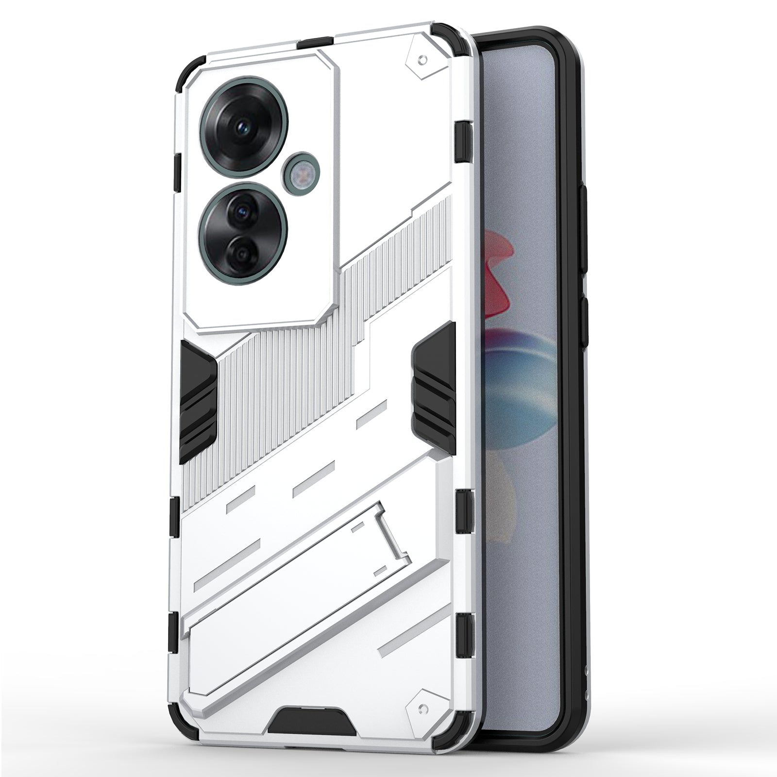 For Oppo Reno11 F 5G Kickstand Case PC+TPU Shockproof Hybrid Phone Cover